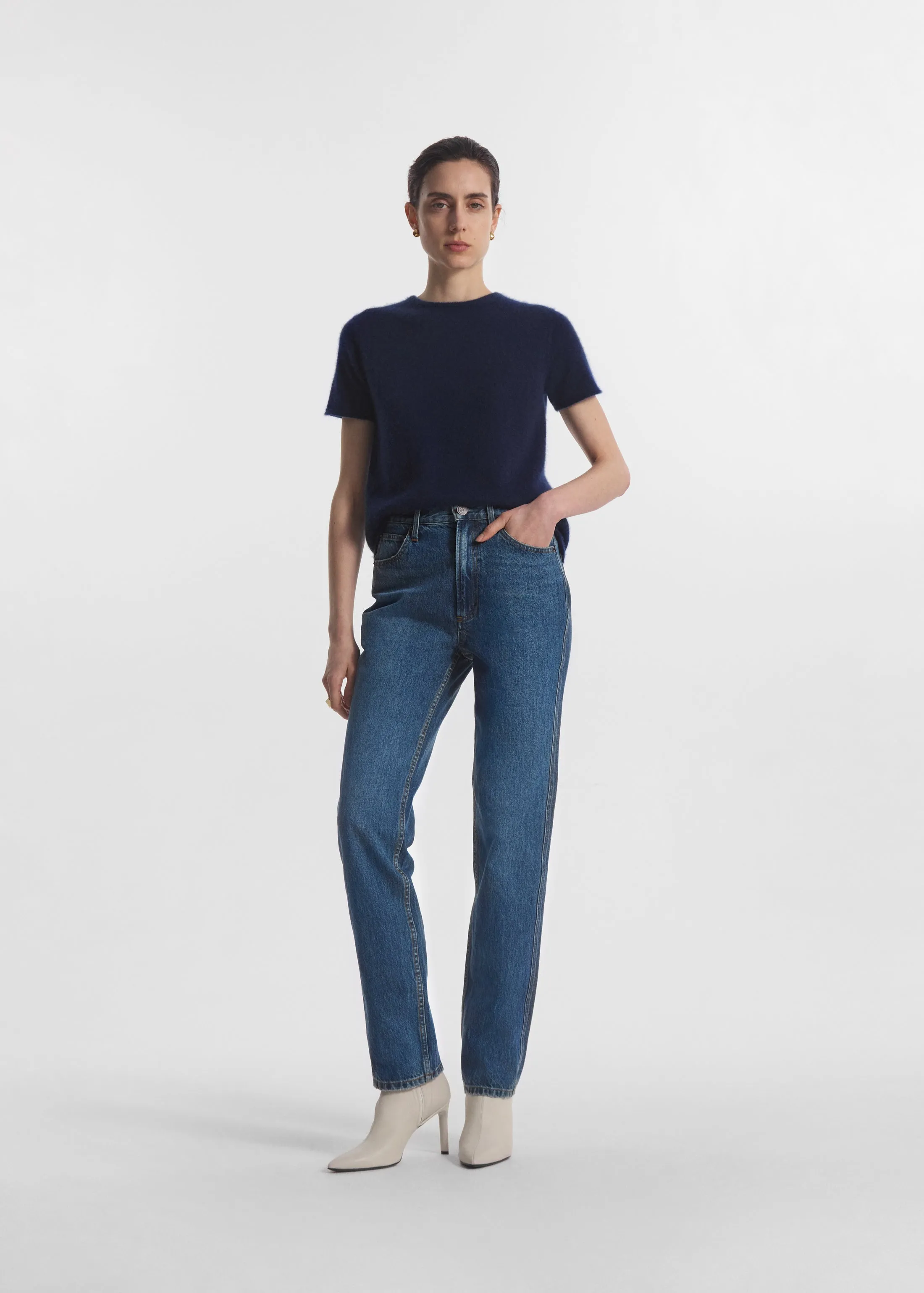 Short Sleeve T-Shirt in Cashmere Silk - Eclipse sold by CO product image thumbnail 2
