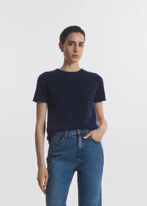 Short Sleeve T-Shirt in Cashmere Silk - Eclipse made by CO