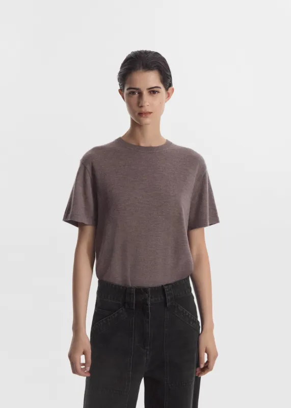 T-Shirt in Fine Cashmere - Hazelnut made by CO