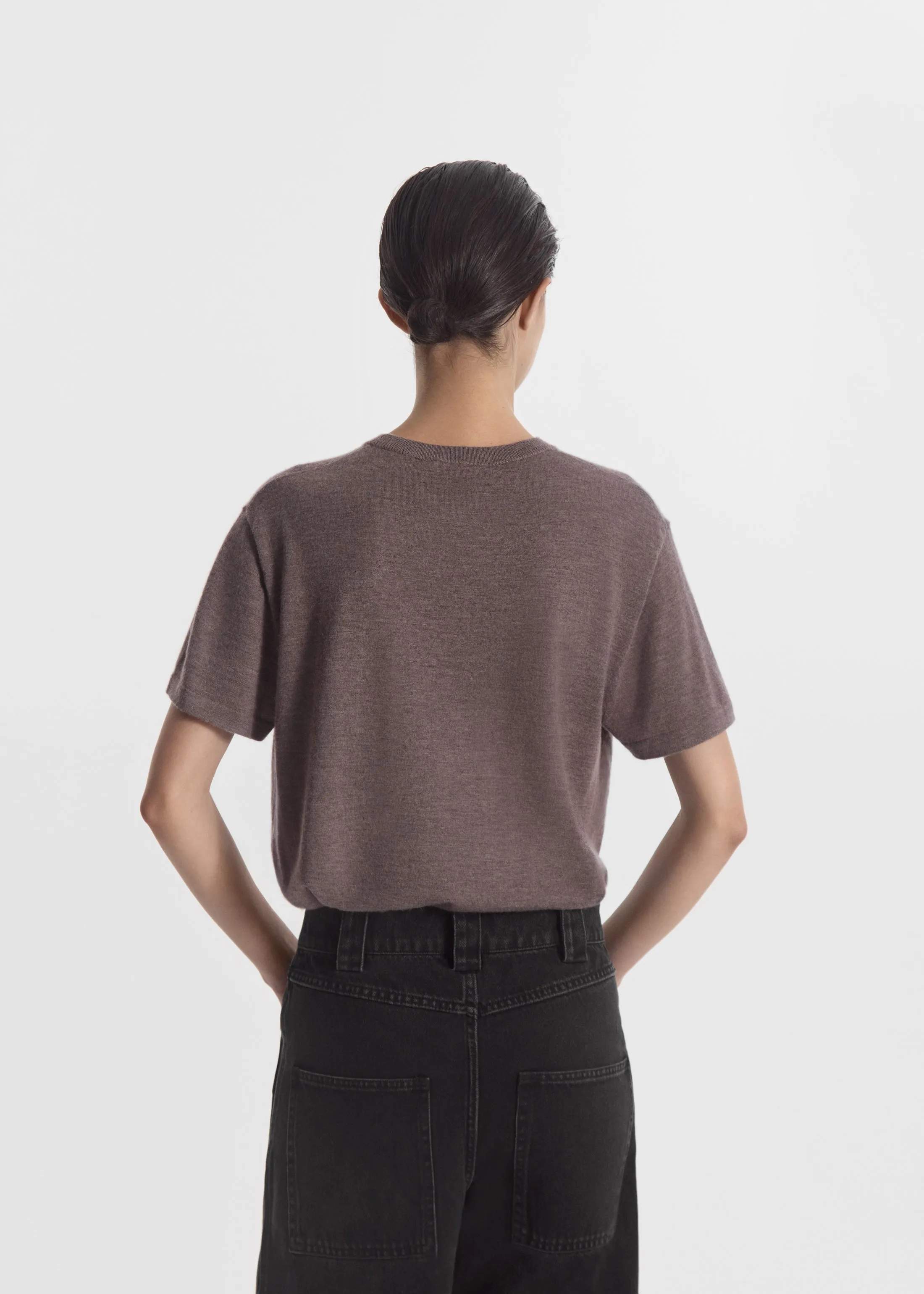 T-Shirt in Fine Cashmere - Hazelnut sold by CO product image thumbnail 2