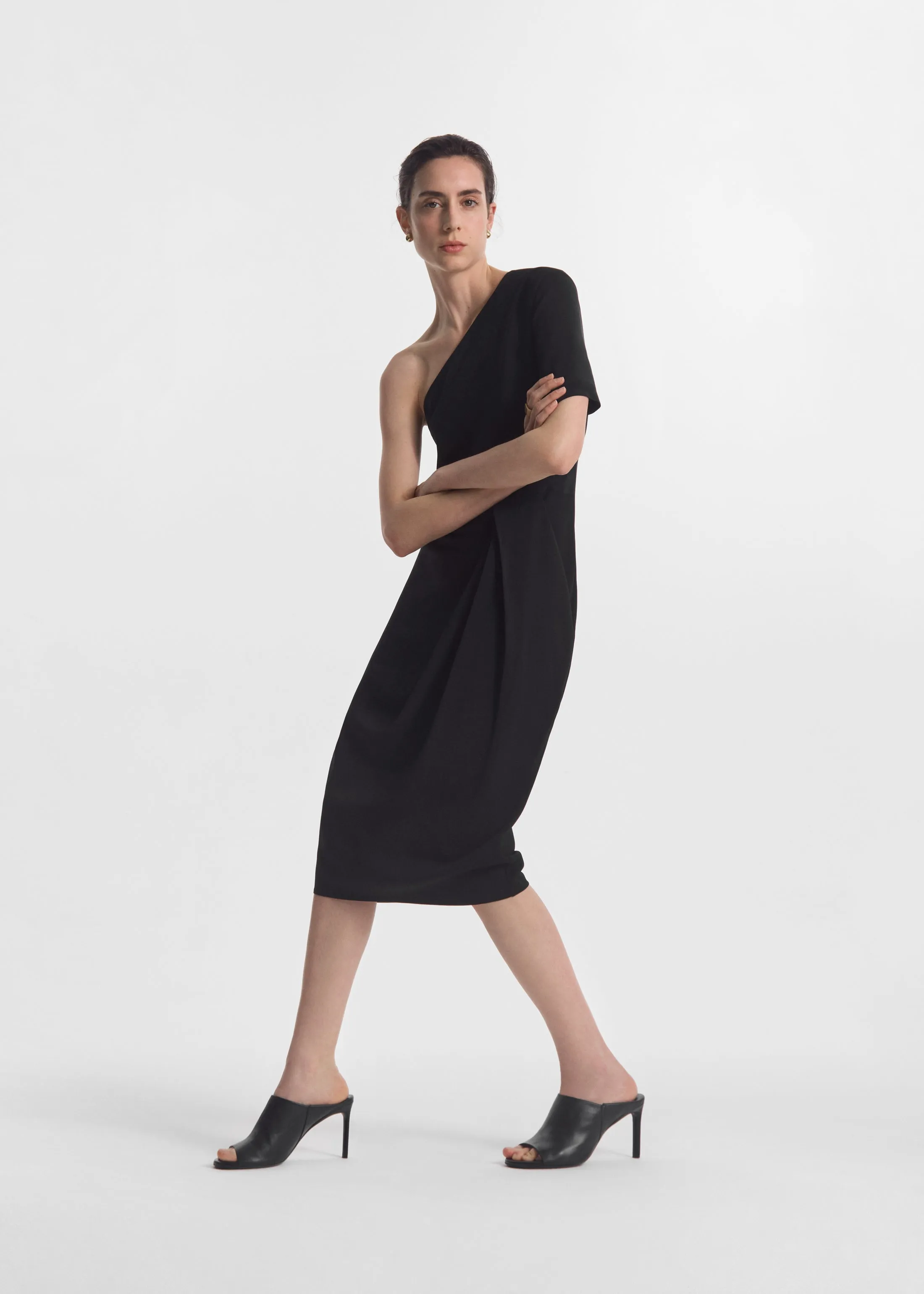 Draped Dress in Viscose Crepe - Black sold by CO product image thumbnail 3
