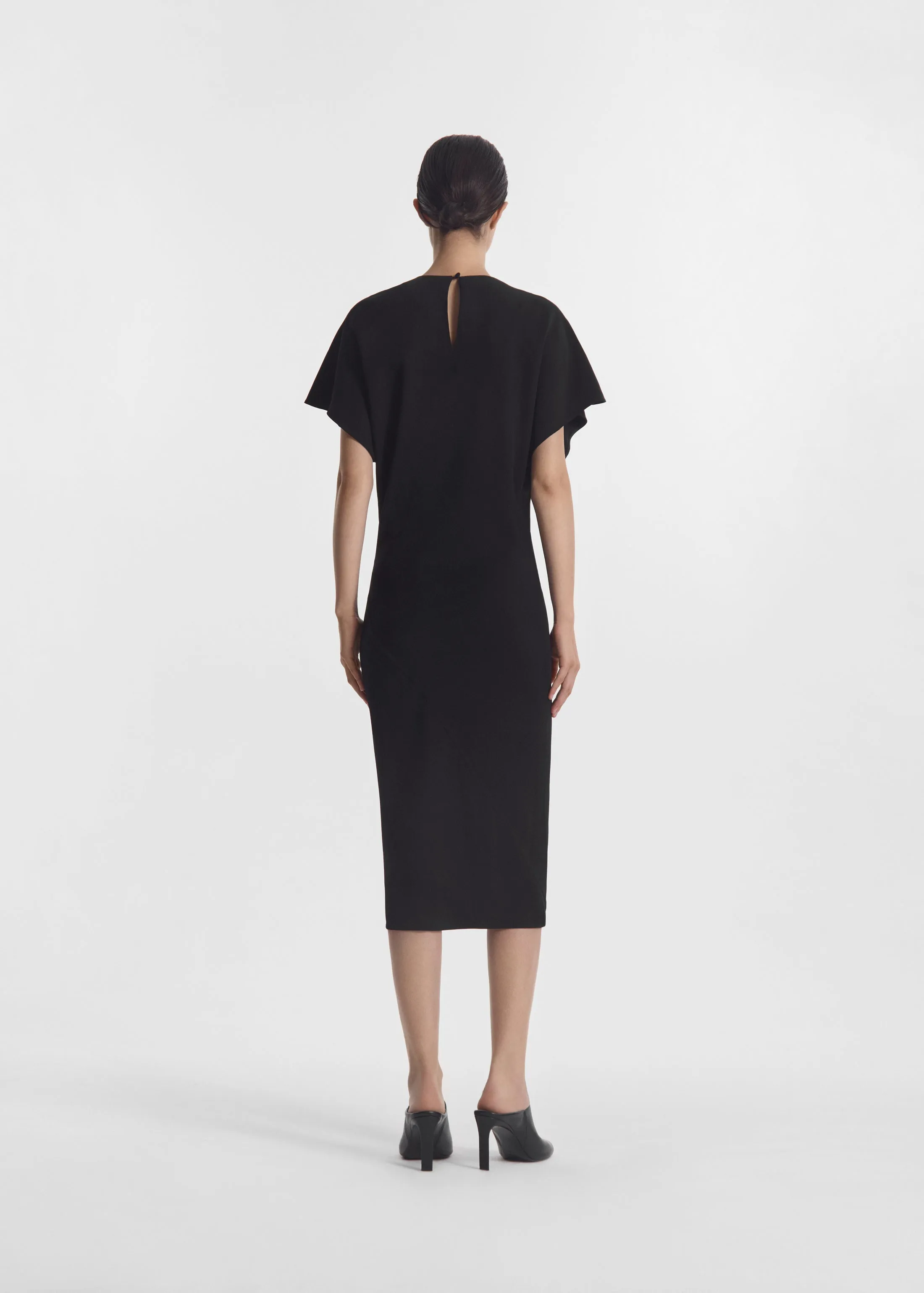 Twisted Knot Dress in Viscose Crepe - Black sold by CO product image thumbnail 3