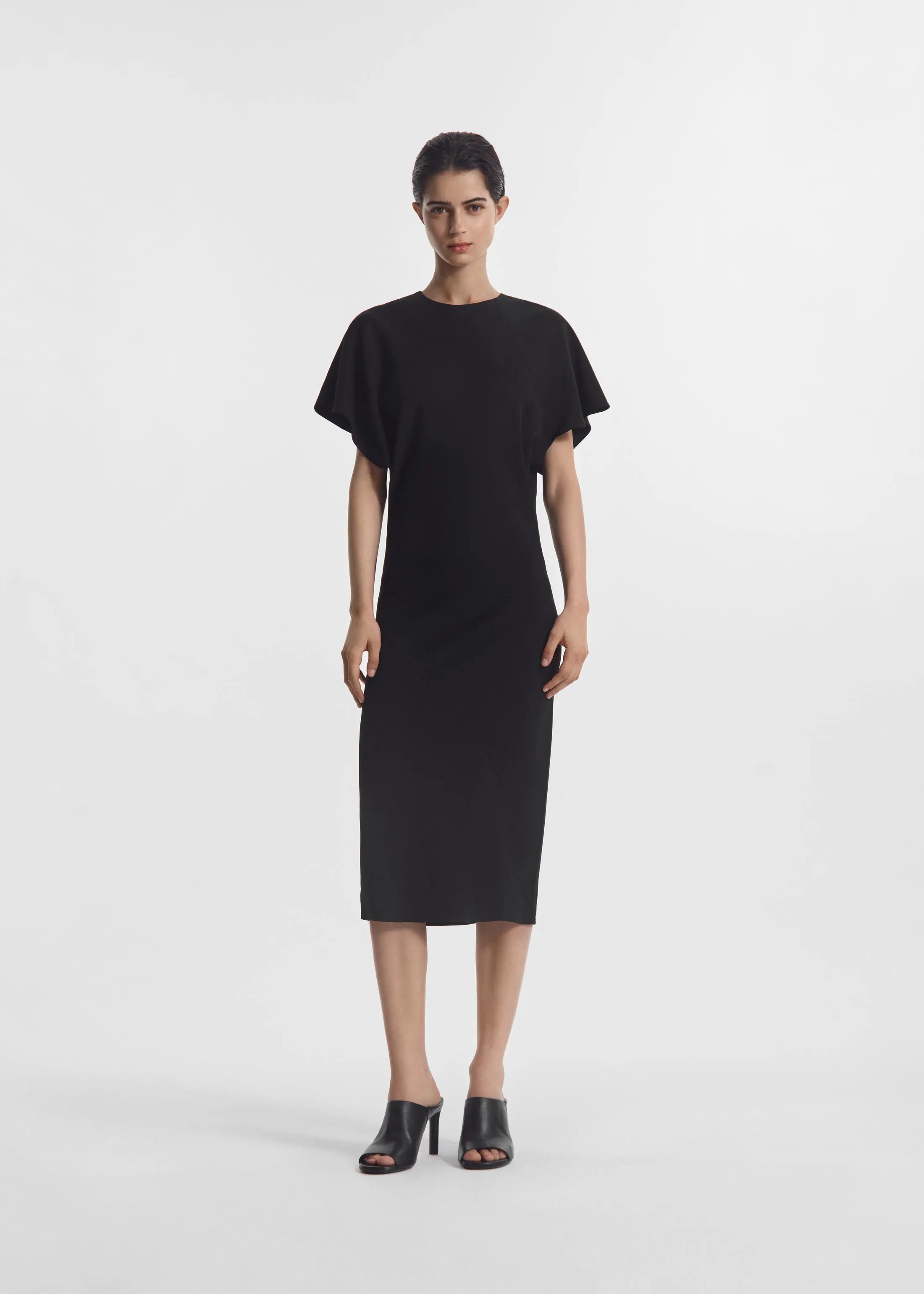 Twisted Knot Dress in Viscose Crepe - Black sold by CO