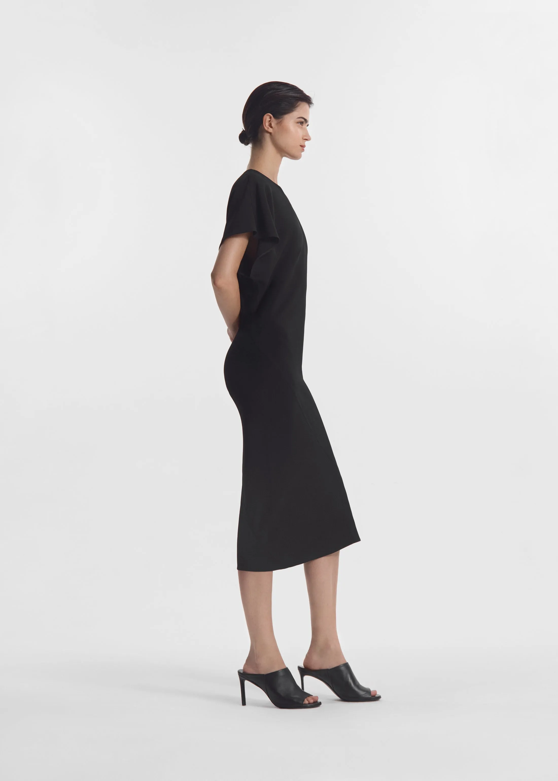 Twisted Knot Dress in Viscose Crepe - Black sold by CO product image thumbnail 2