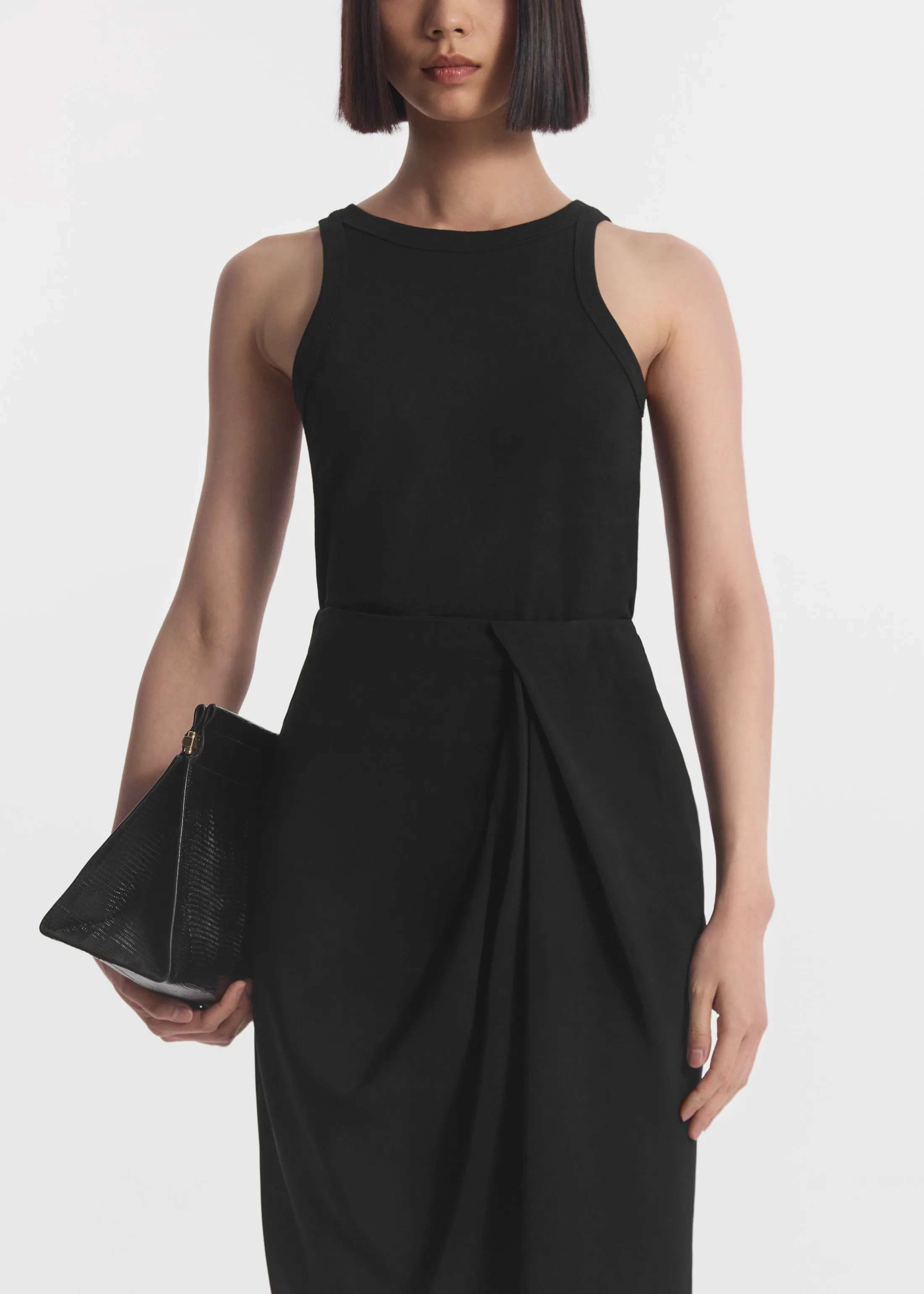 Draped Skirt in Crepe - Black sold by CO product image thumbnail 3