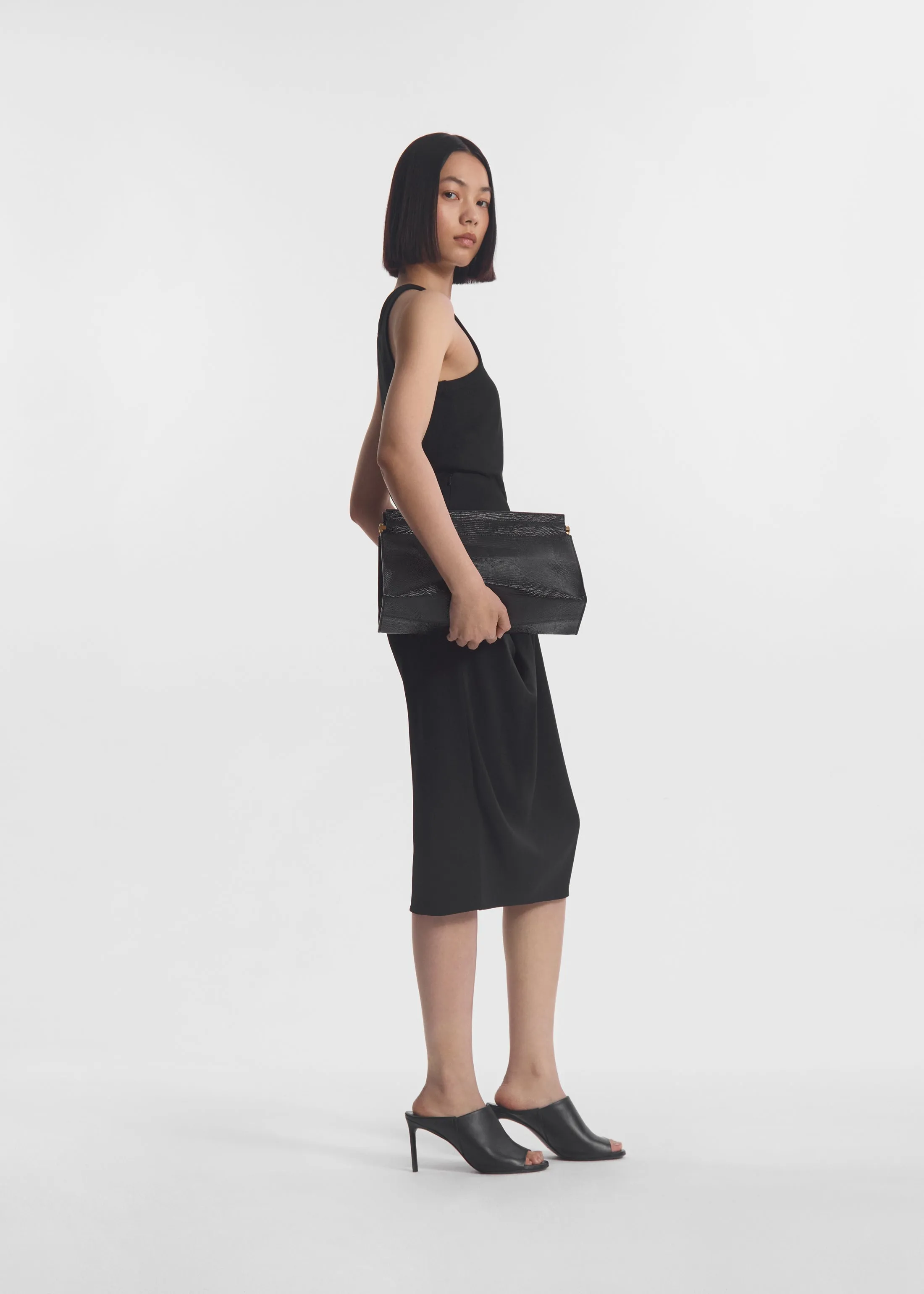 Draped Skirt in Crepe - Black sold by CO product image thumbnail 2