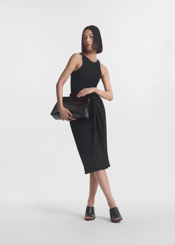 Draped Skirt in Crepe - Black made by CO