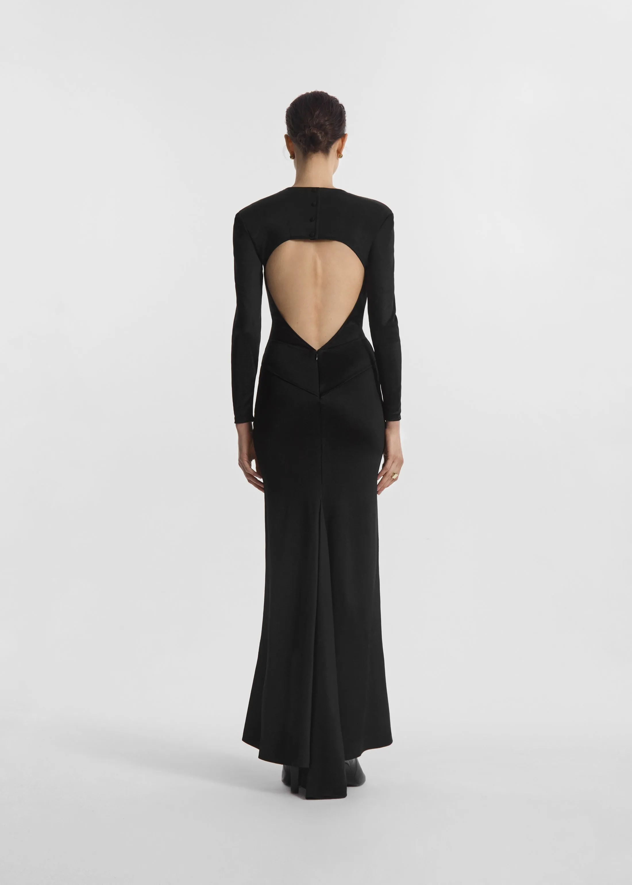 Backless Column Dress in Viscose Shine - Black sold by CO product image thumbnail 3