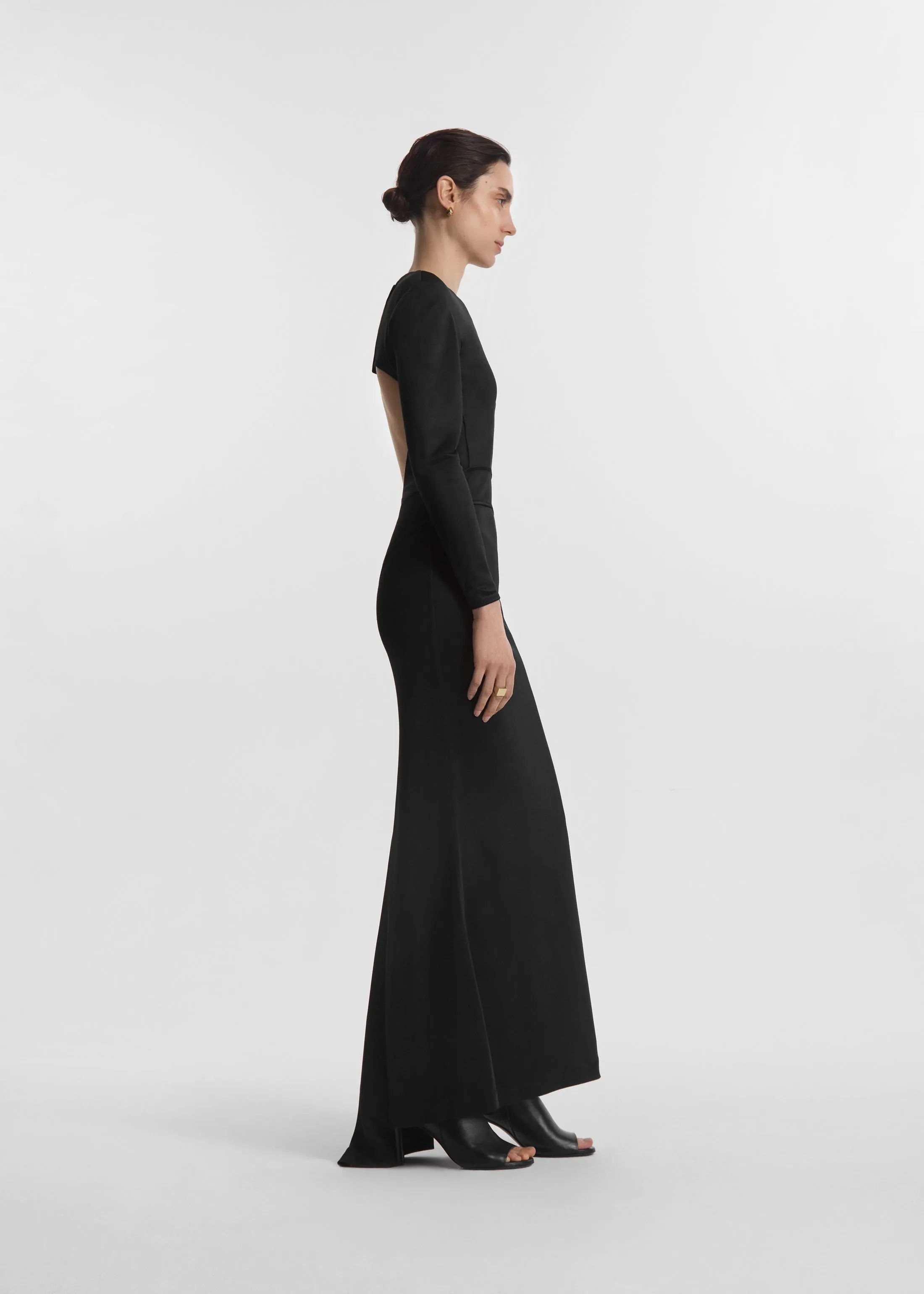 Backless Column Dress in Viscose Shine - Black sold by CO product image thumbnail 2