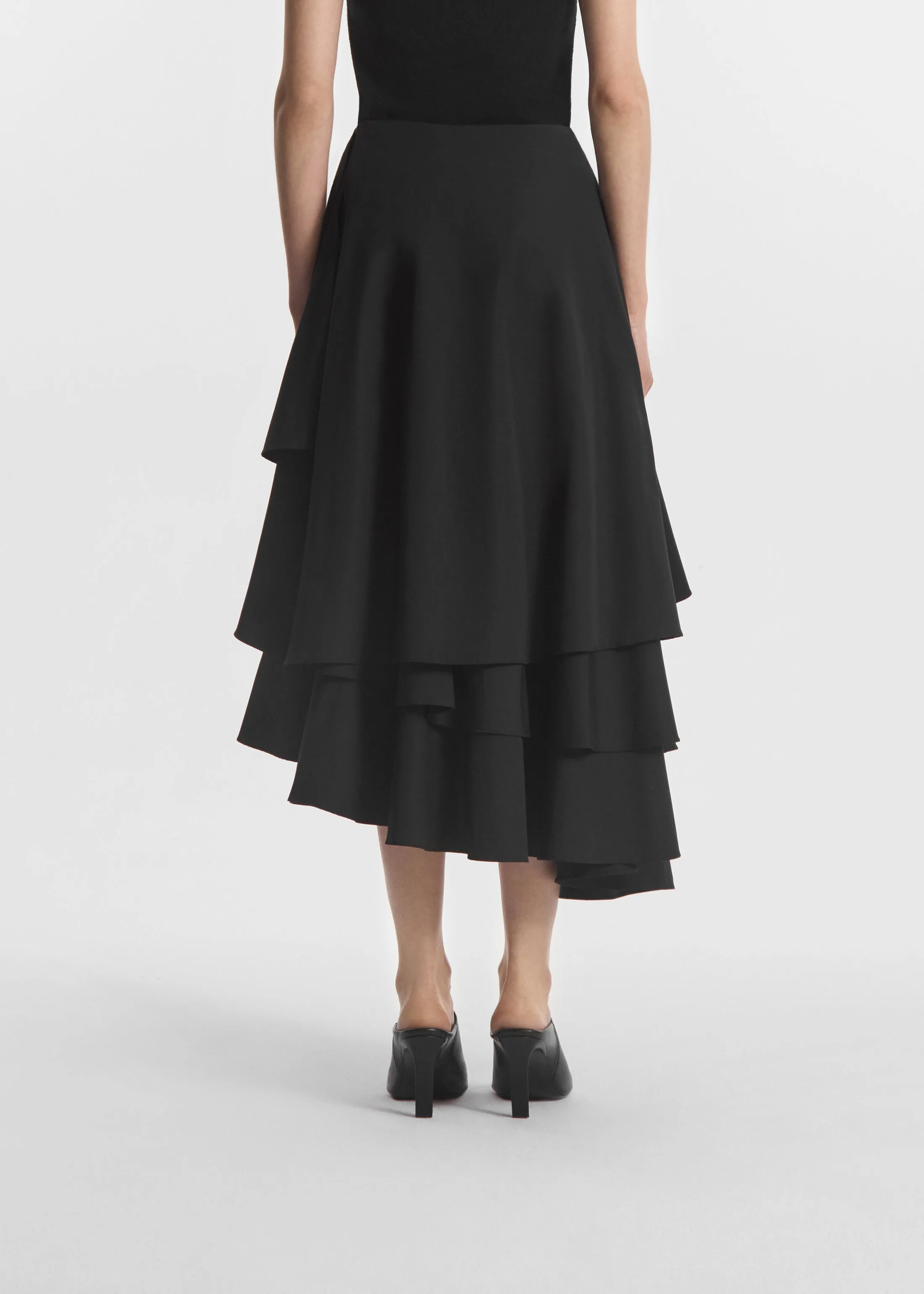 Asymmetric Full Skirt in Cotton Poplin - Black sold by CO product image thumbnail 4