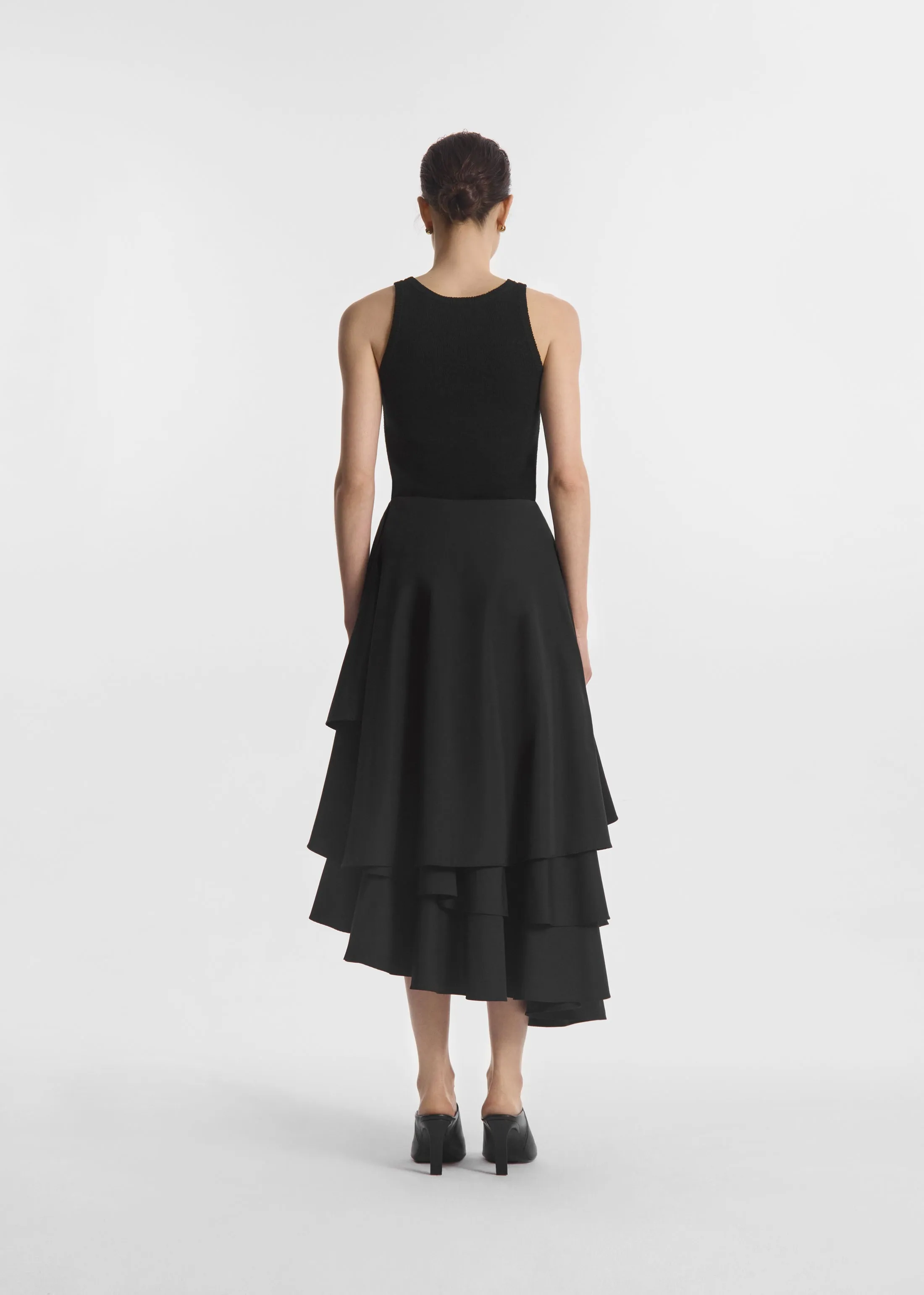 Asymmetric Full Skirt in Cotton Poplin - Black sold by CO product image thumbnail 3