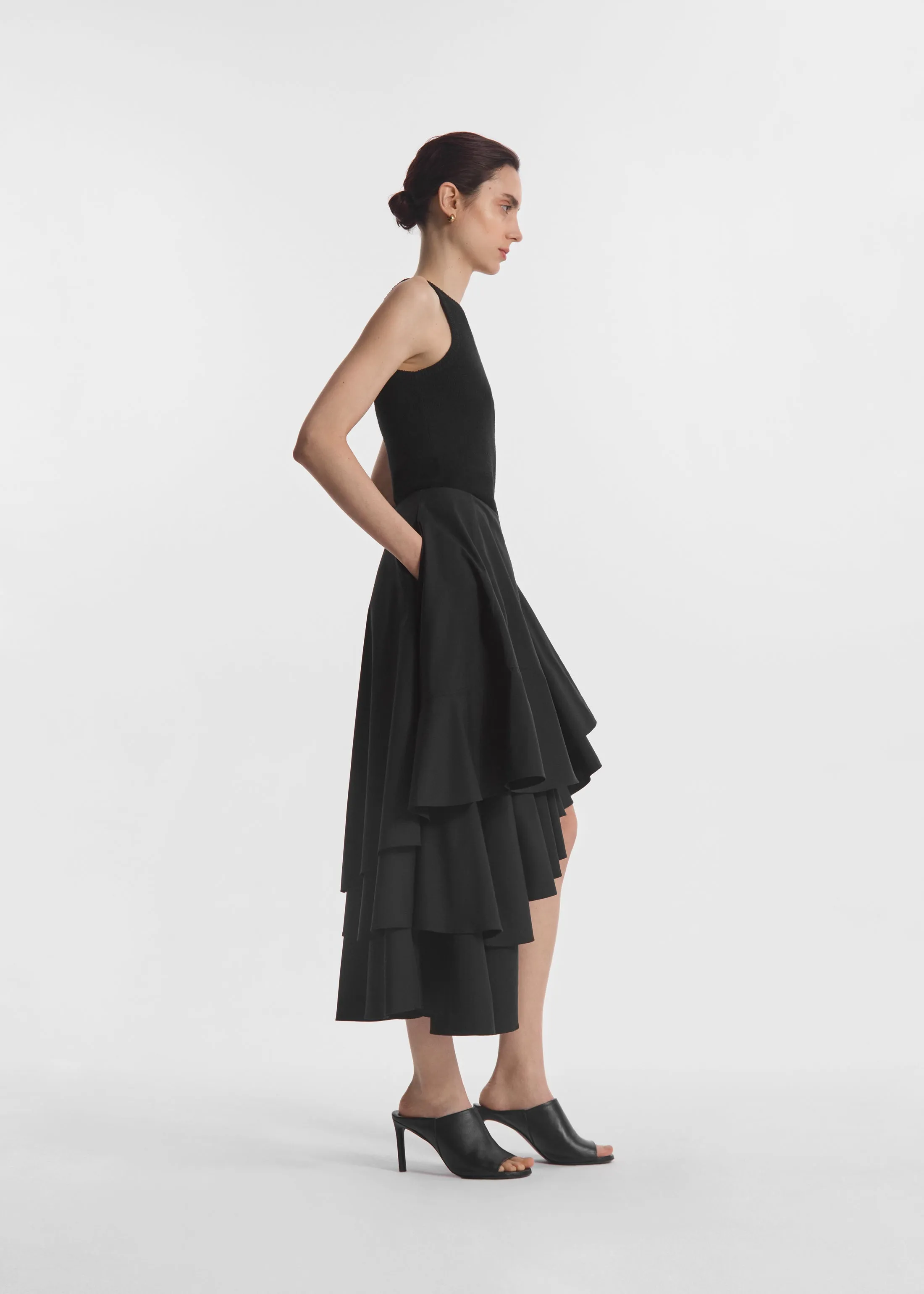 Asymmetric Full Skirt in Cotton Poplin - Black sold by CO product image thumbnail 2