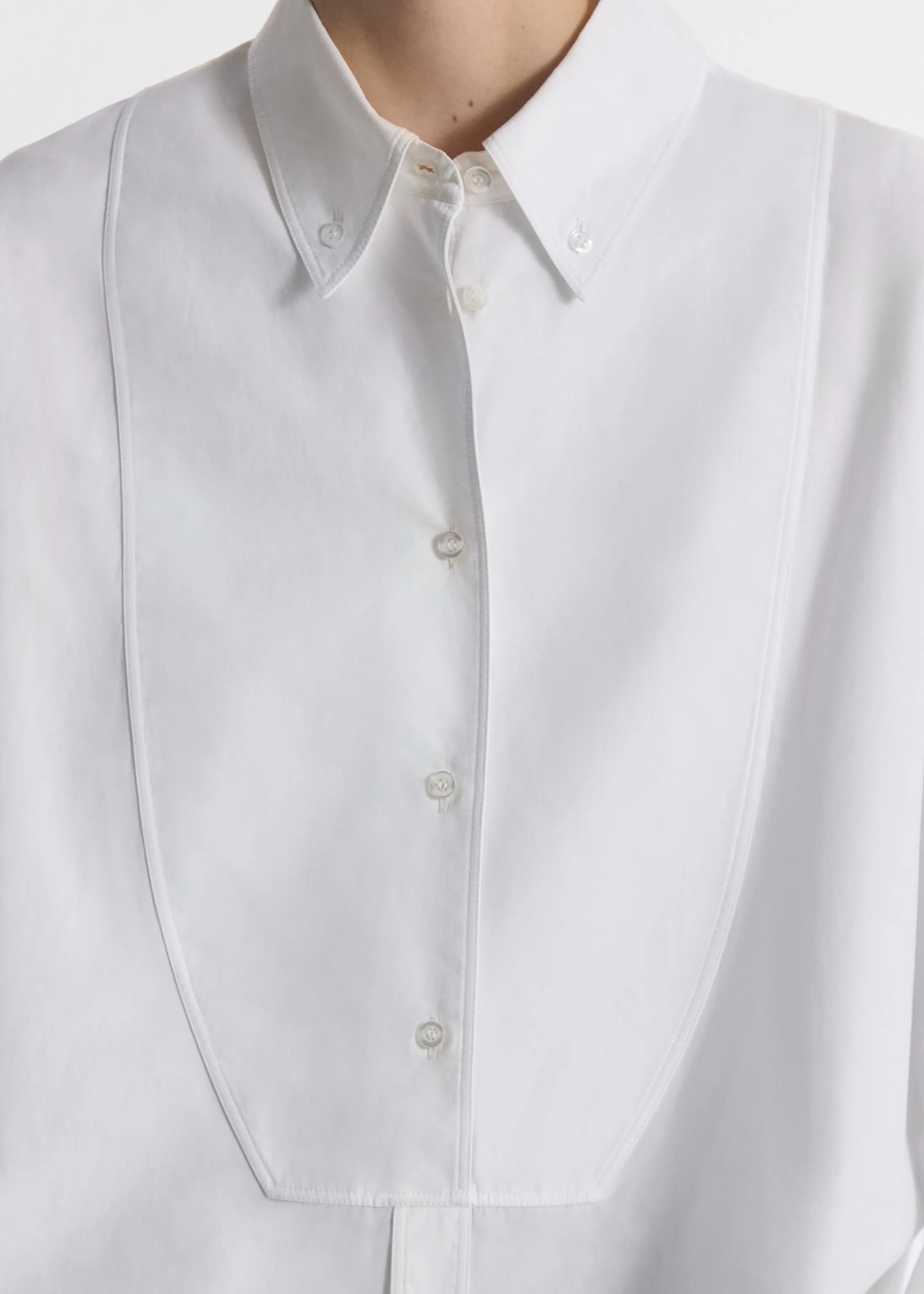 Long Tunic Top in Cotton Poplin - White sold by CO product image thumbnail 5