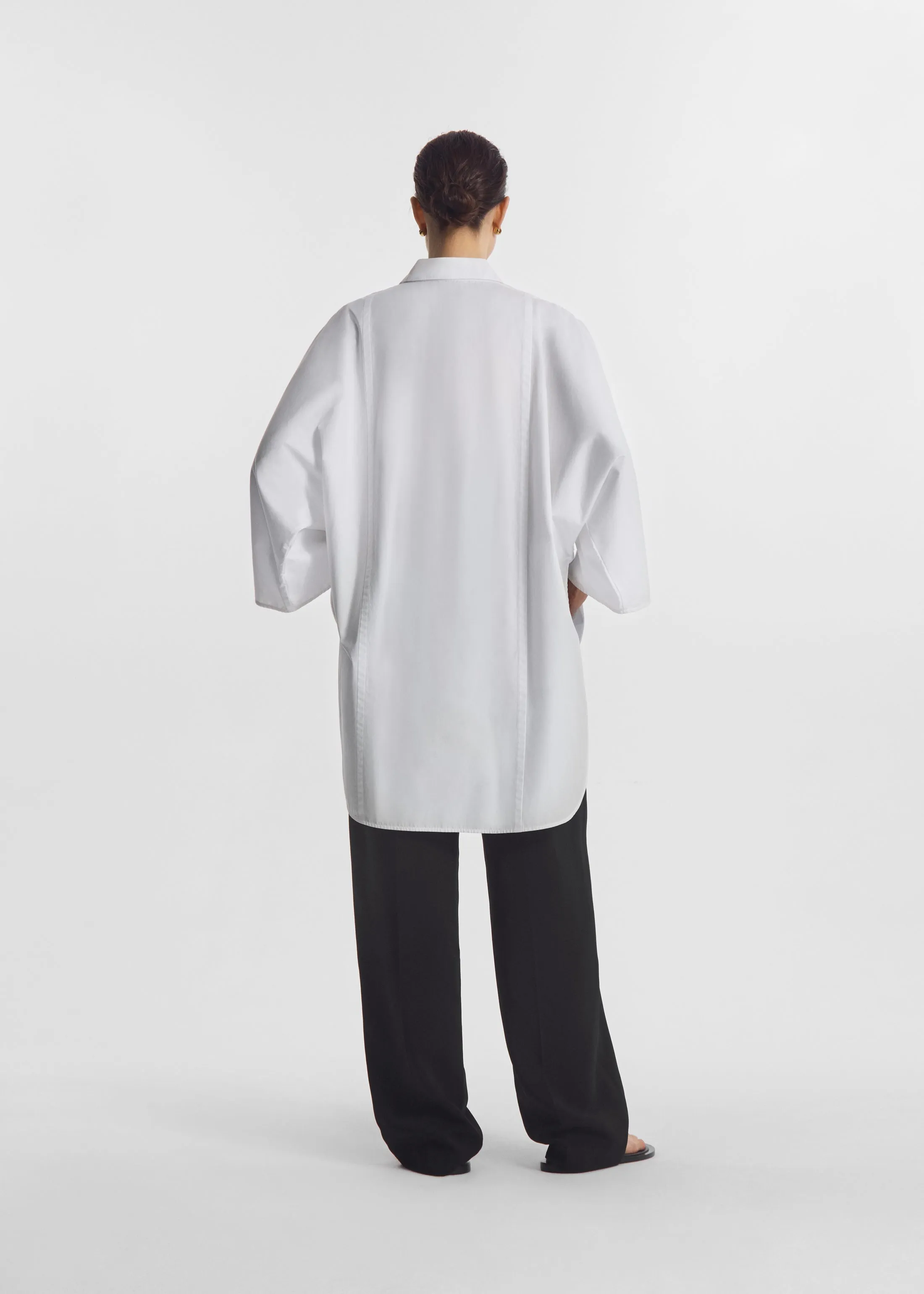 Long Tunic Top in Cotton Poplin - White sold by CO product image thumbnail 4