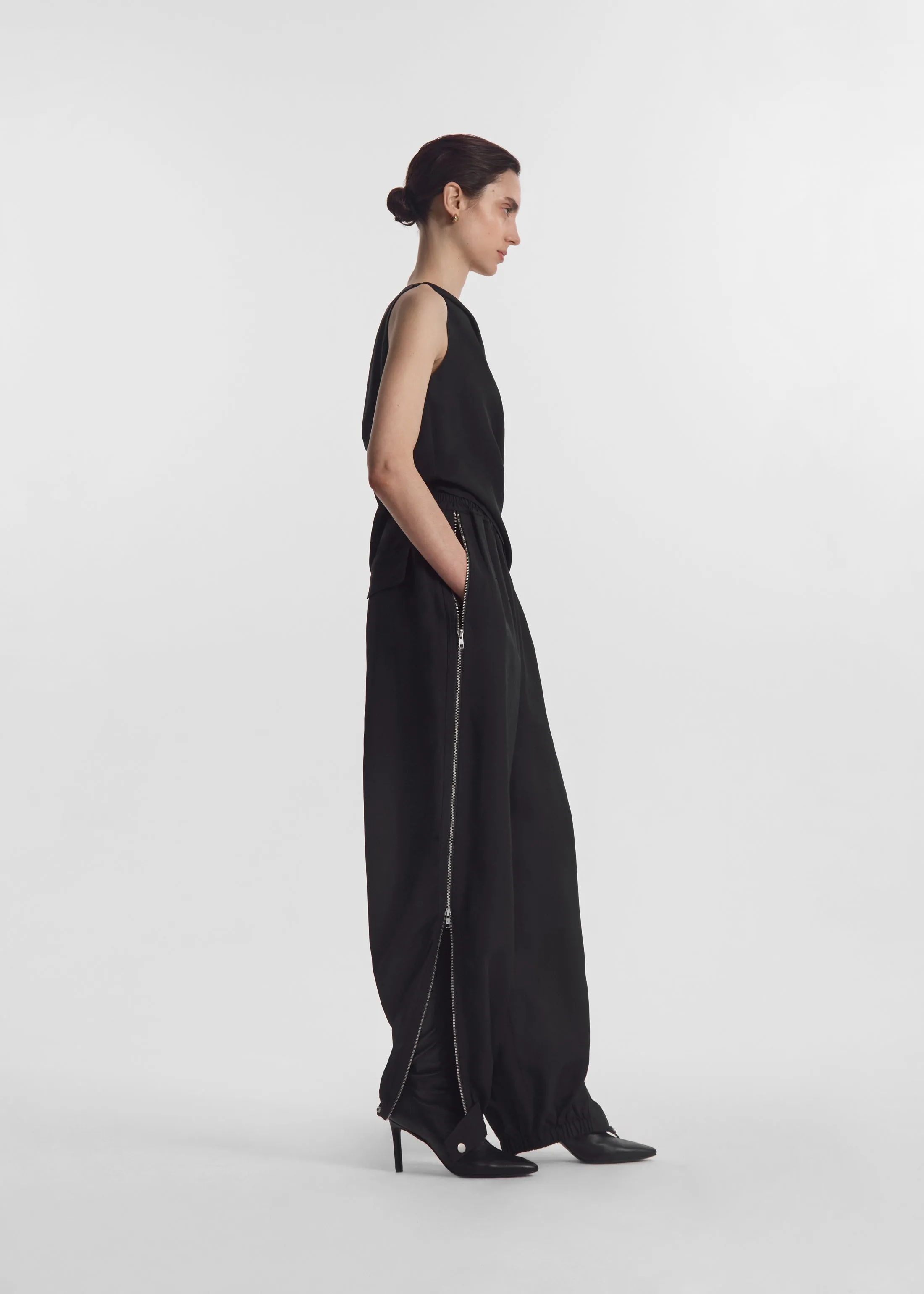Draped Back Top in Viscose Silk - Black sold by CO product image thumbnail 4