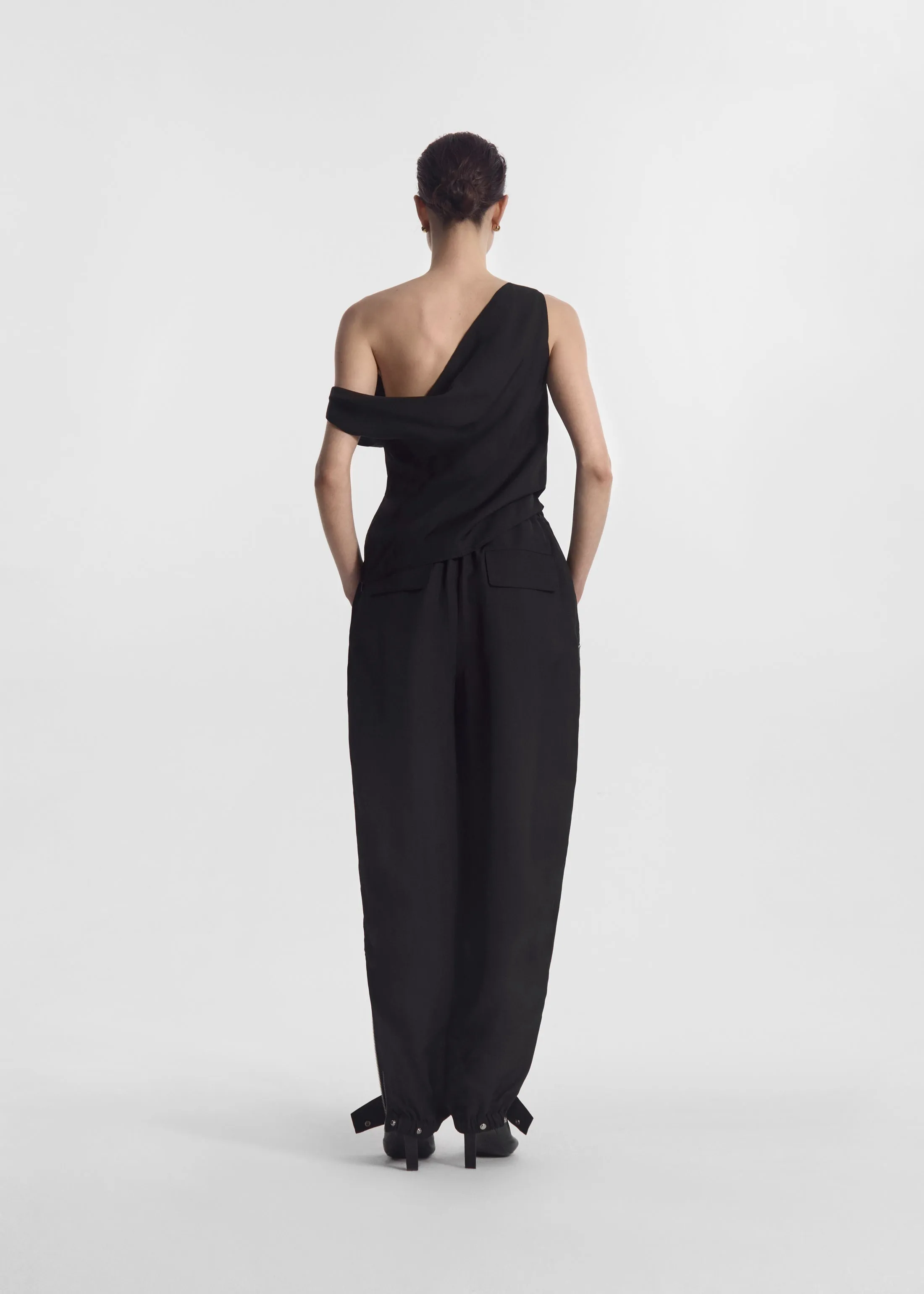 Draped Back Top in Viscose Silk - Black sold by CO product image thumbnail 3