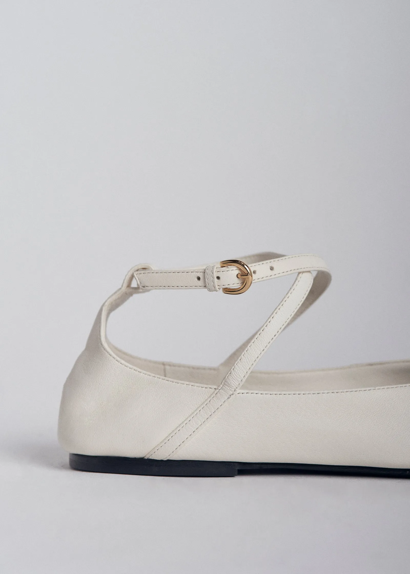 Round Toe Ballerina Flat in Ivory sold by CO product image thumbnail 3