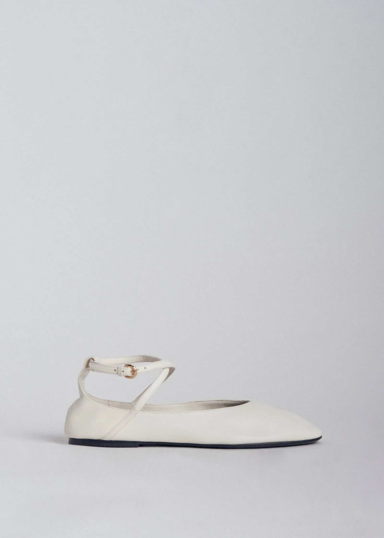 Round Toe Ballerina Flat in Ivory sold by CO