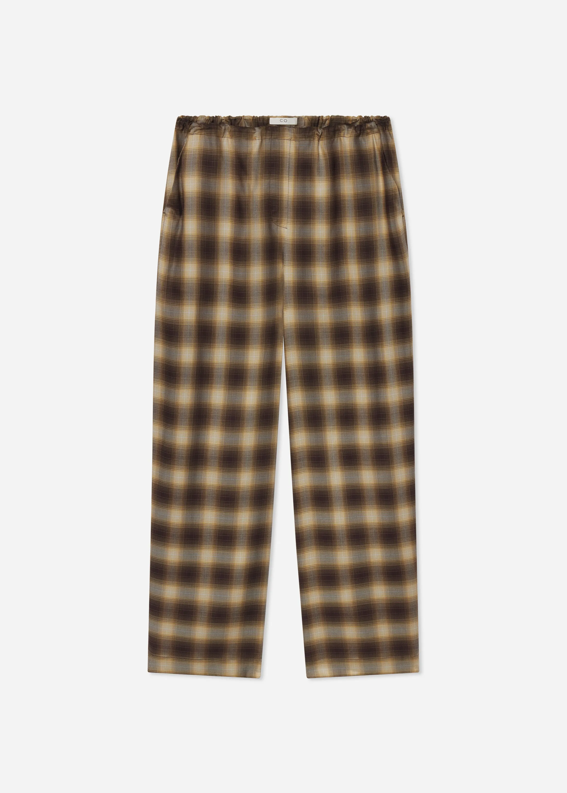 Drawstring Pant in Tencel Plaid - Brown Multi sold by CO product image thumbnail 4