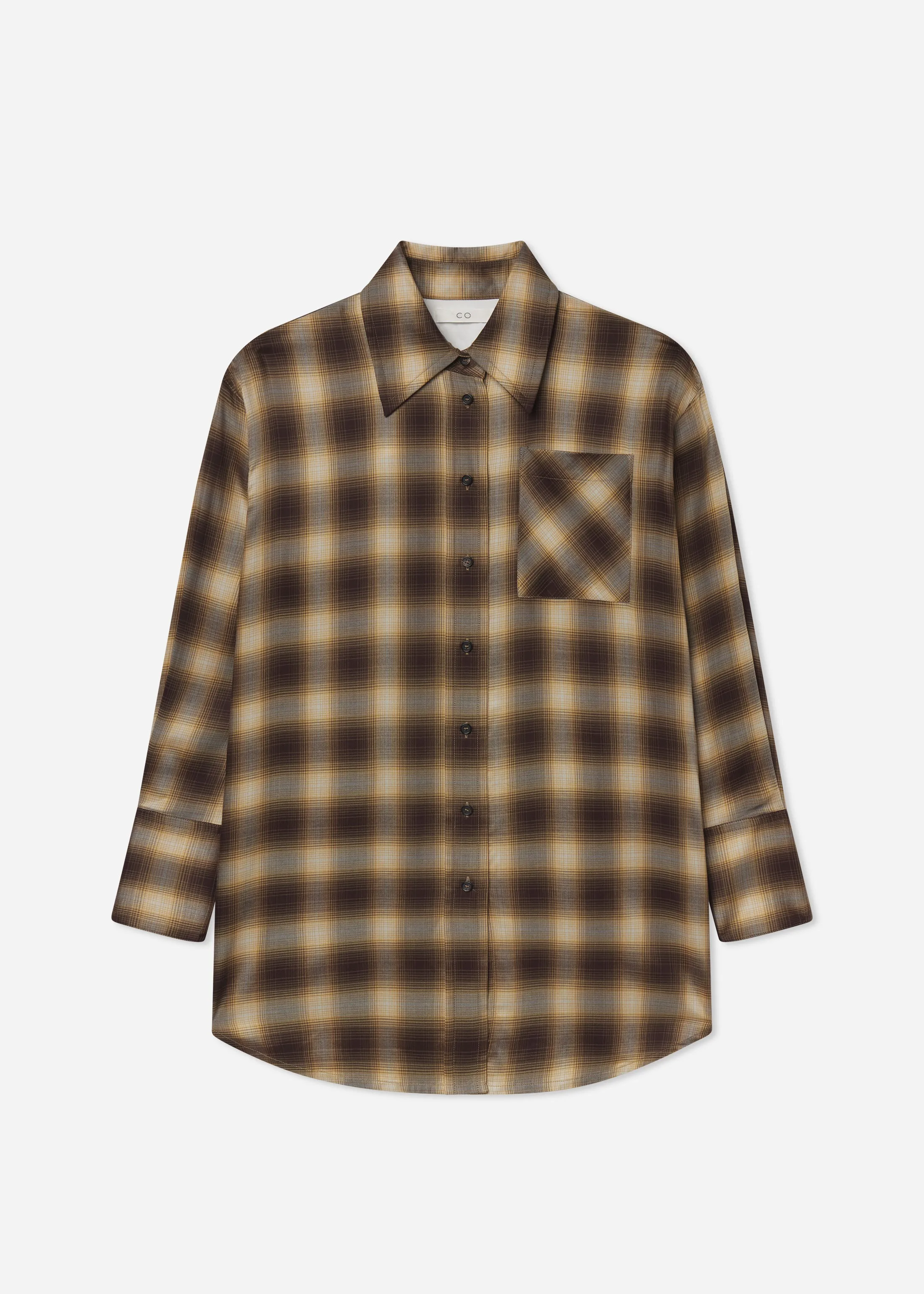Oversized Shirt in Tencel Plaid - Brown Multi sold by CO product image thumbnail 3