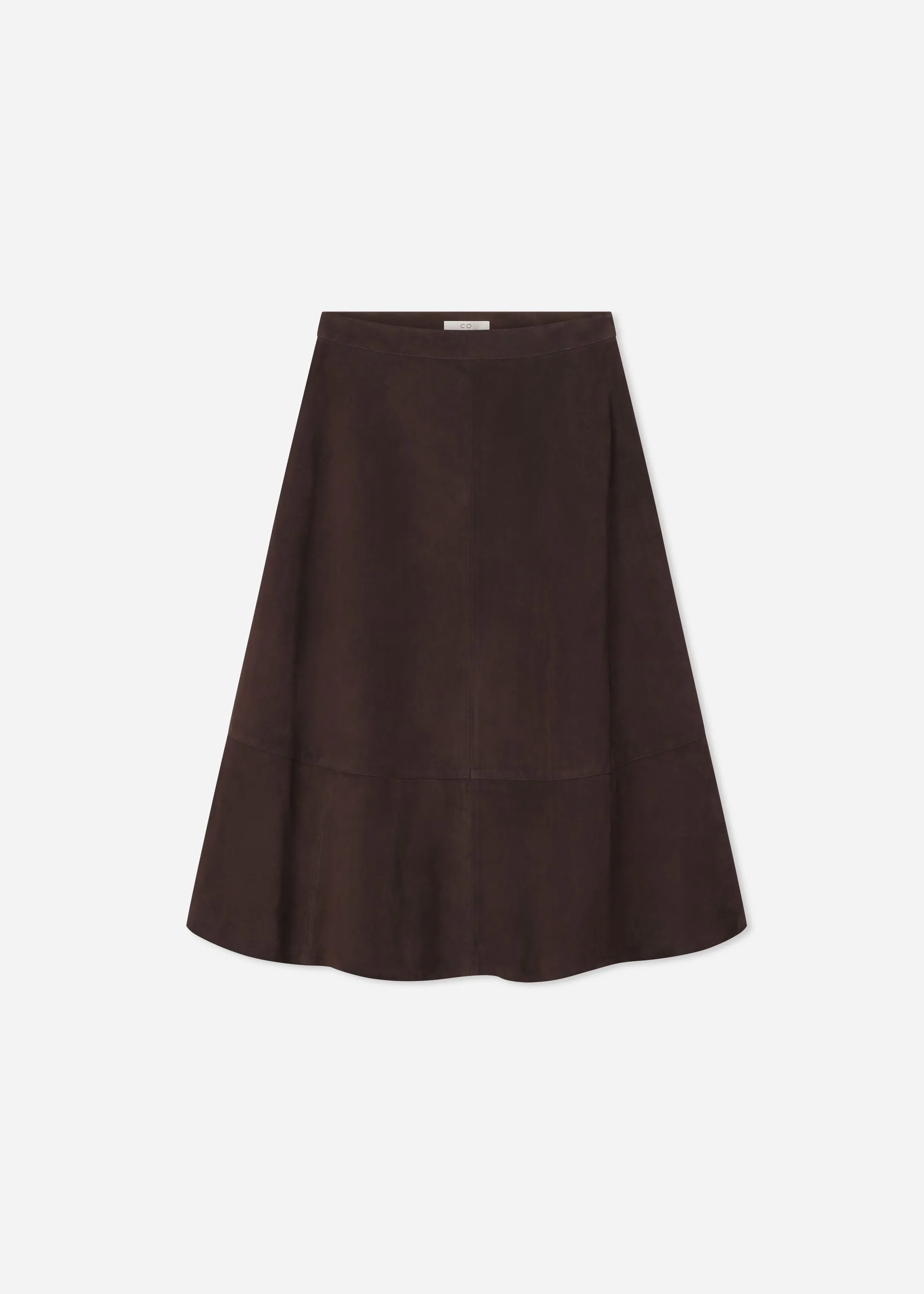 Circle Cut Skirt in Suede - Chocolate sold by CO product image thumbnail 2