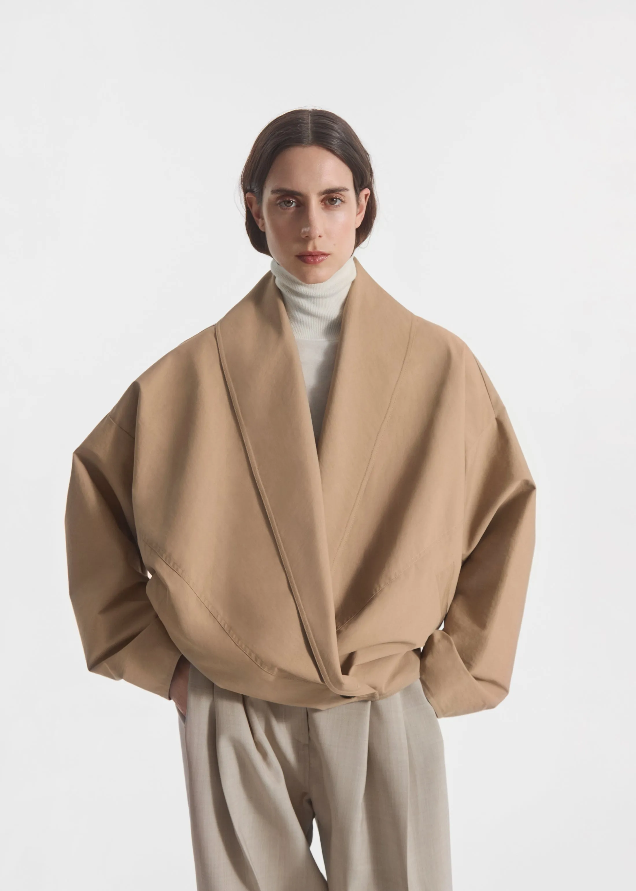Wrap Jacket in Cotton Twill - Camel sold by CO product image thumbnail 2
