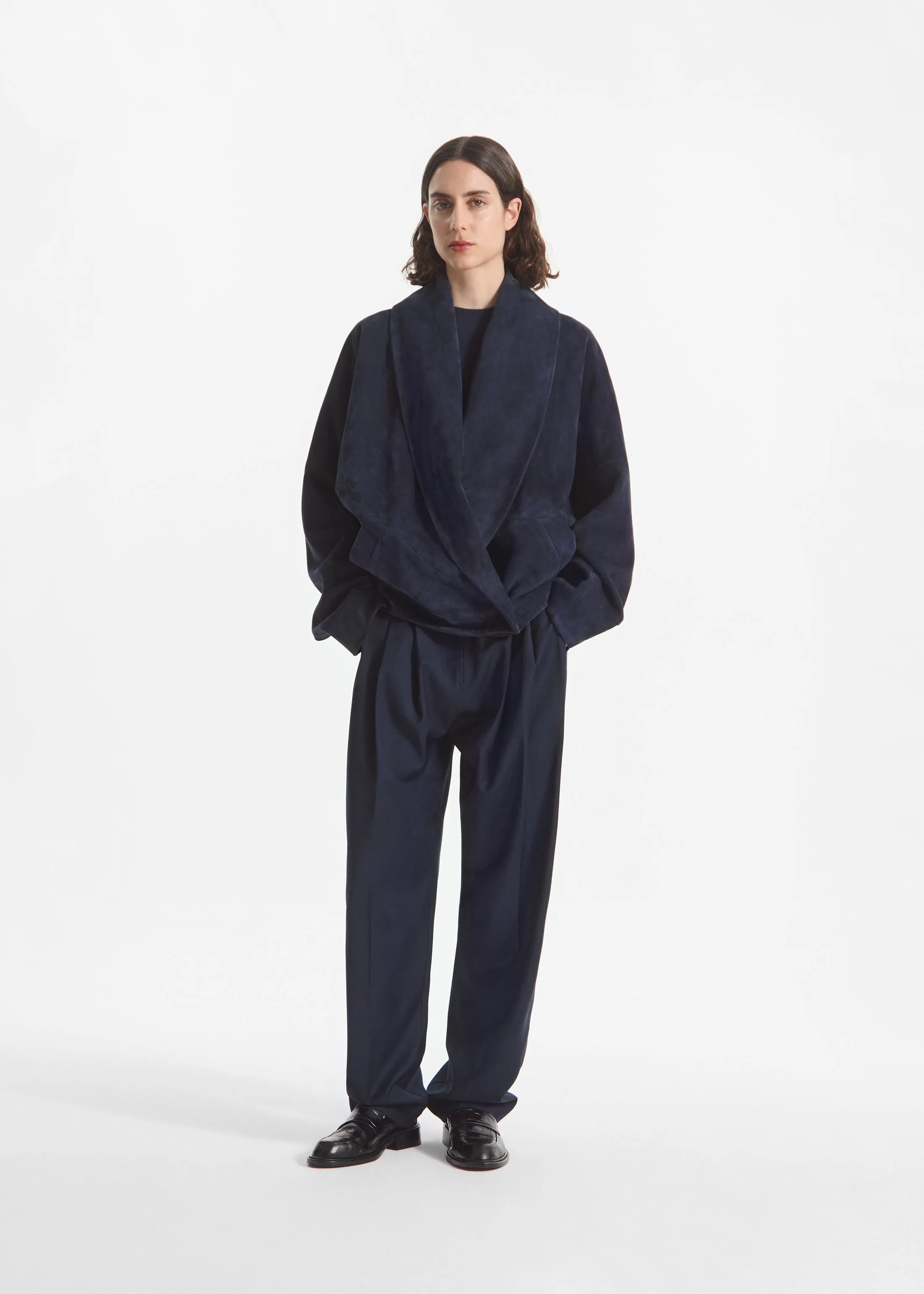 Wrap Jacket in Suede - Navy sold by CO product image thumbnail 4