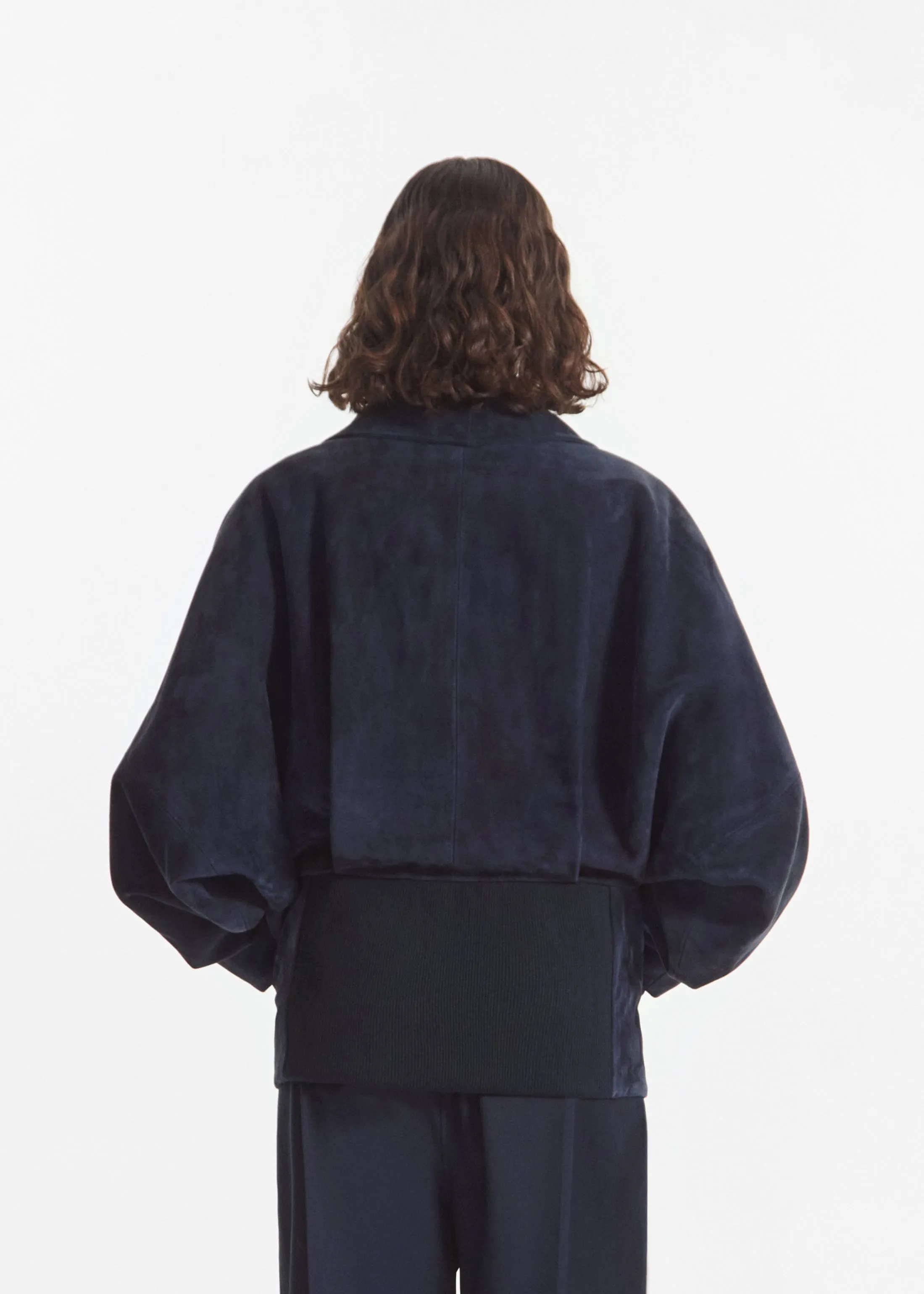 Wrap Jacket in Suede - Navy sold by CO product image thumbnail 3