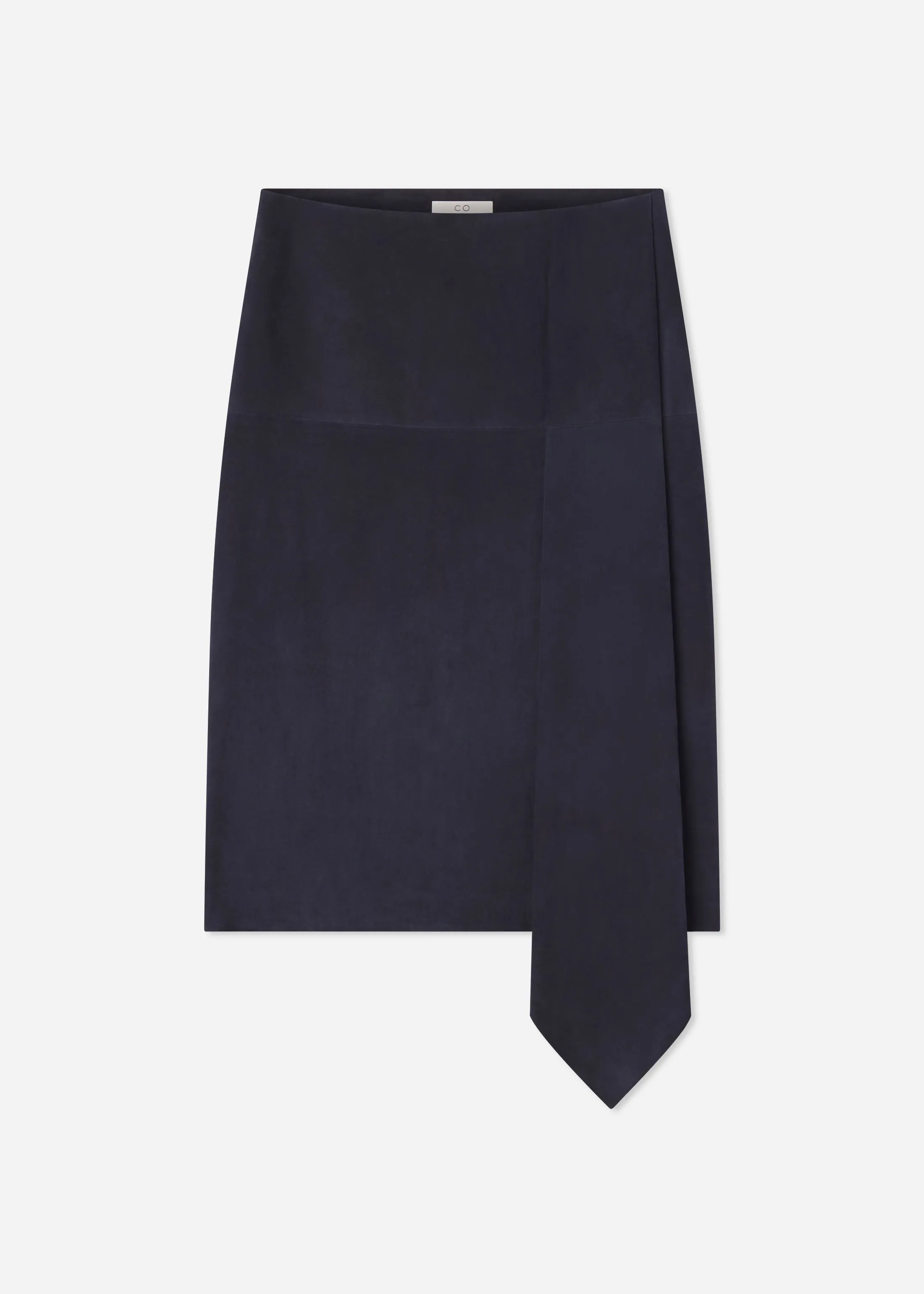 Scarf Pleat Skirt in Suede - Navy sold by CO product image thumbnail 5