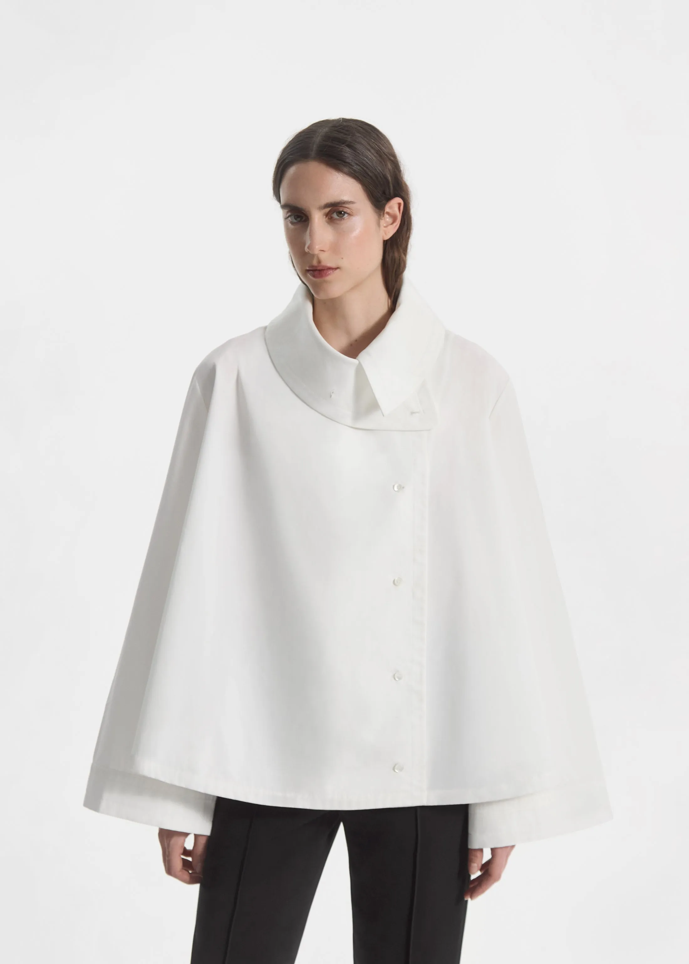 Flying Collar Shirt in Cotton Silk - White sold by CO product image thumbnail 2