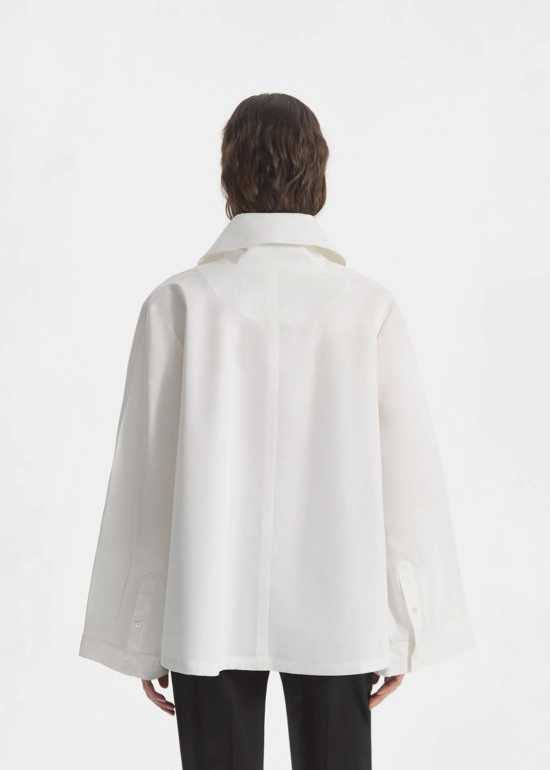Flying Collar Shirt in Cotton Silk - White sold by CO product image thumbnail 5