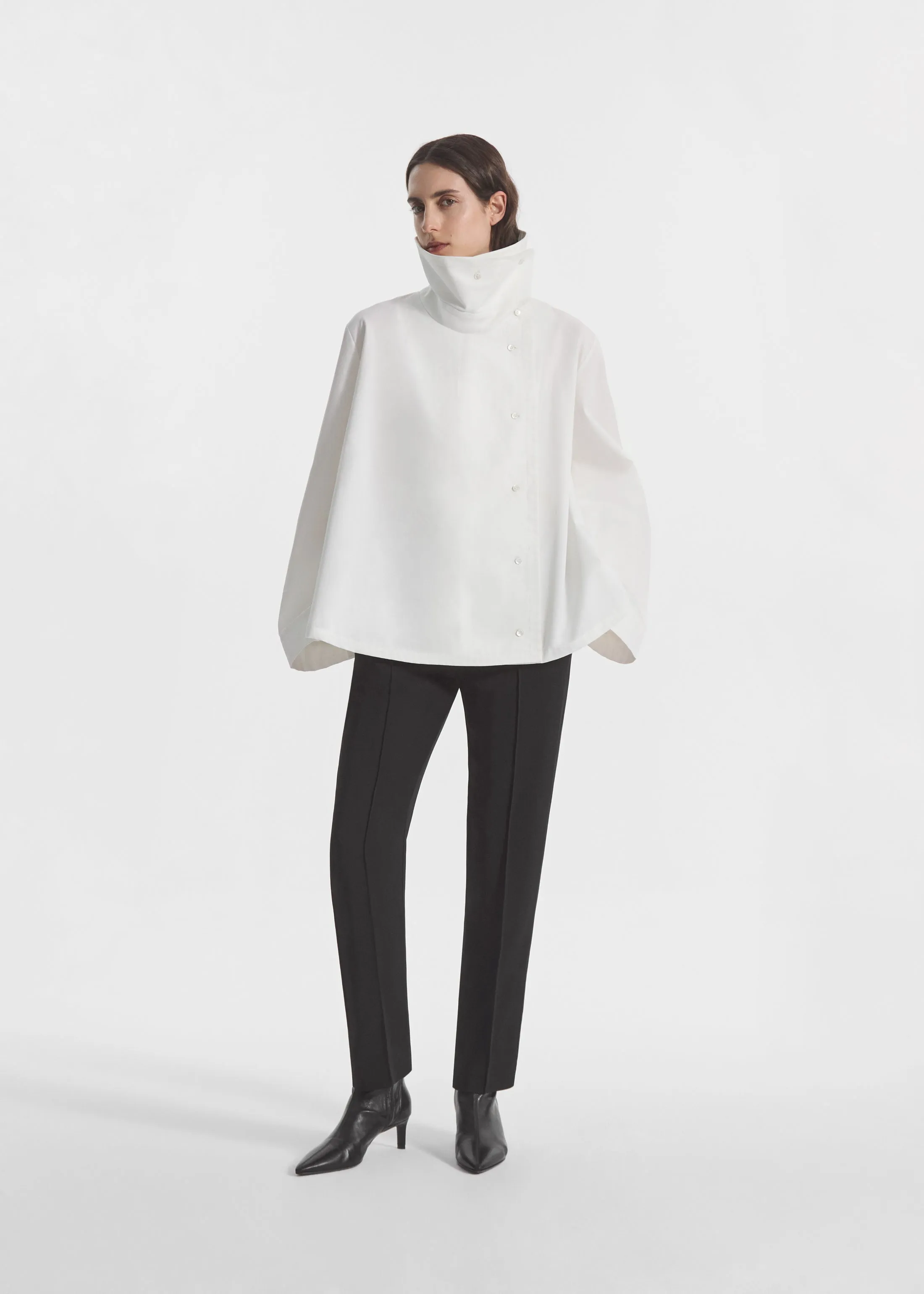 Flying Collar Shirt in Cotton Silk - White sold by CO product image thumbnail 3