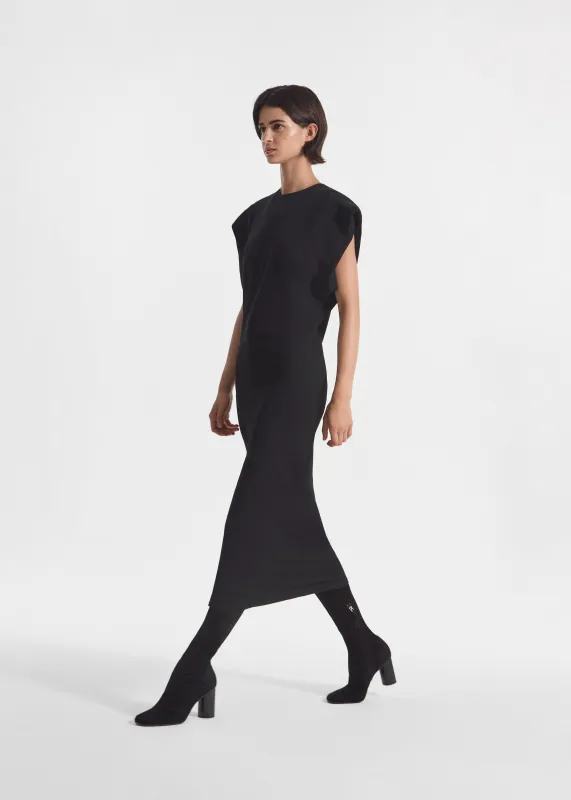 Relaxed Shift Dress in Crepe - Black made by CO