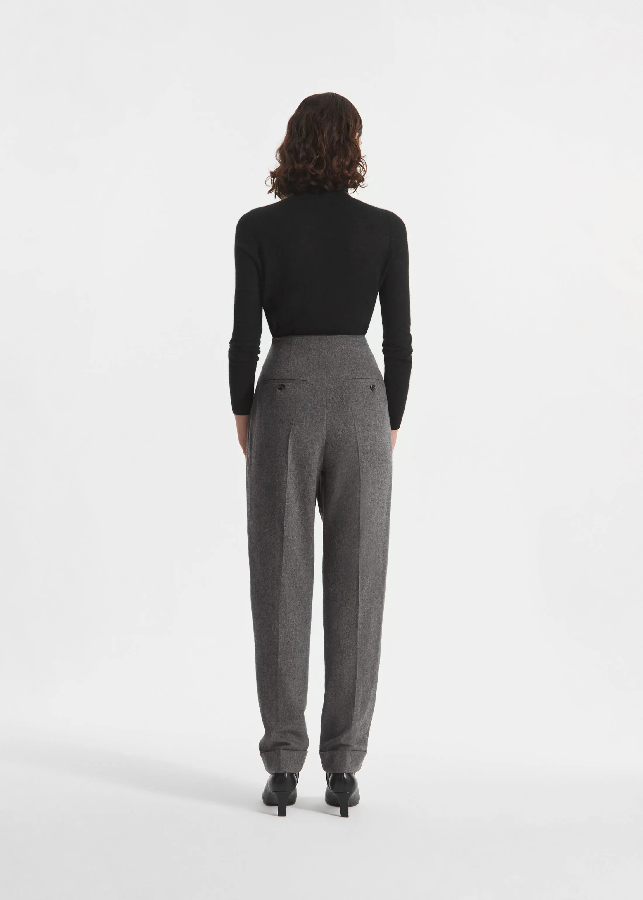 High Waisted Jodphur in Wool Cashmere - Grey Melange sold by CO product image thumbnail 3