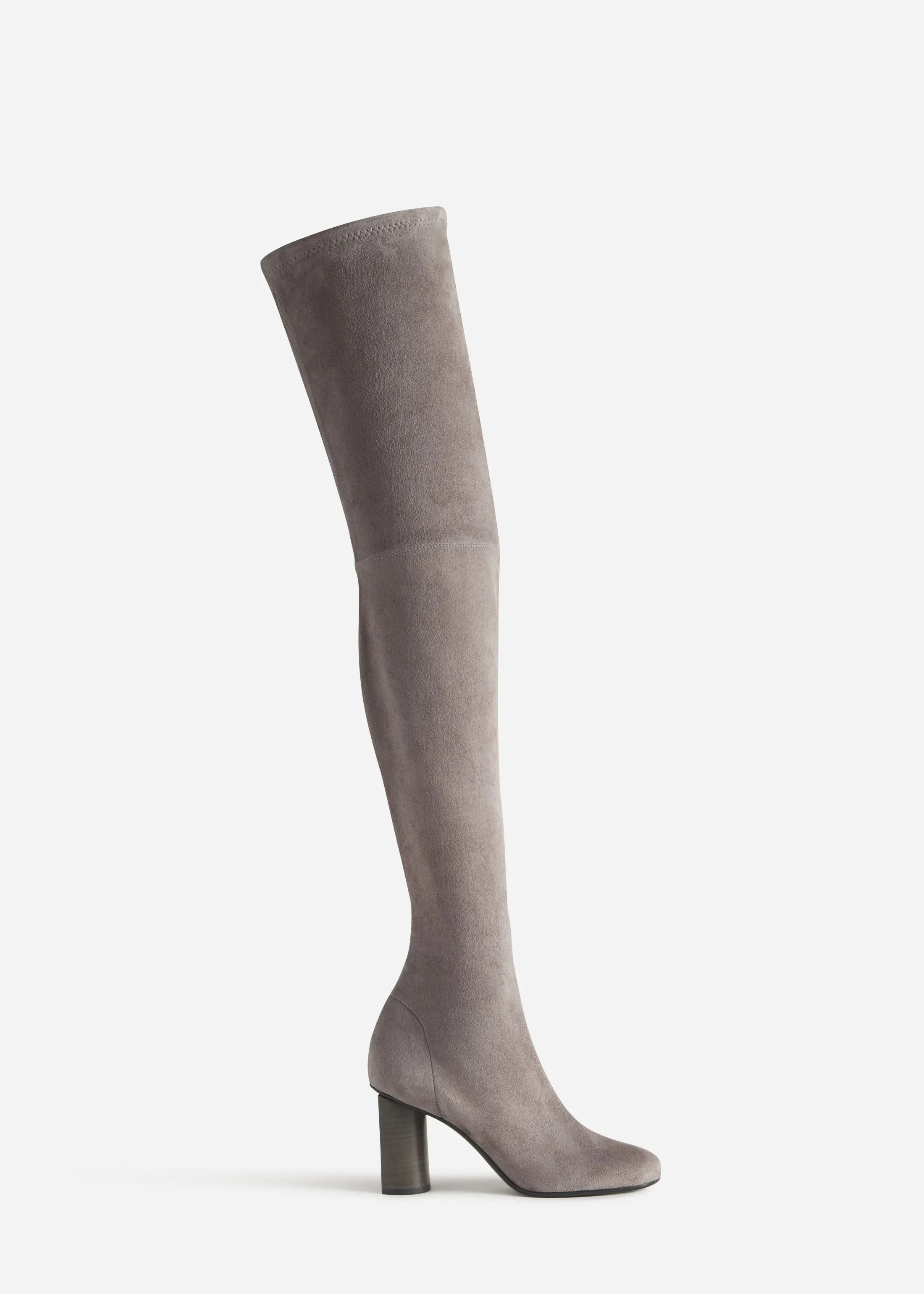 Over-the-Knee Heeled Boot in Suede - Grey sold by CO product image thumbnail 2