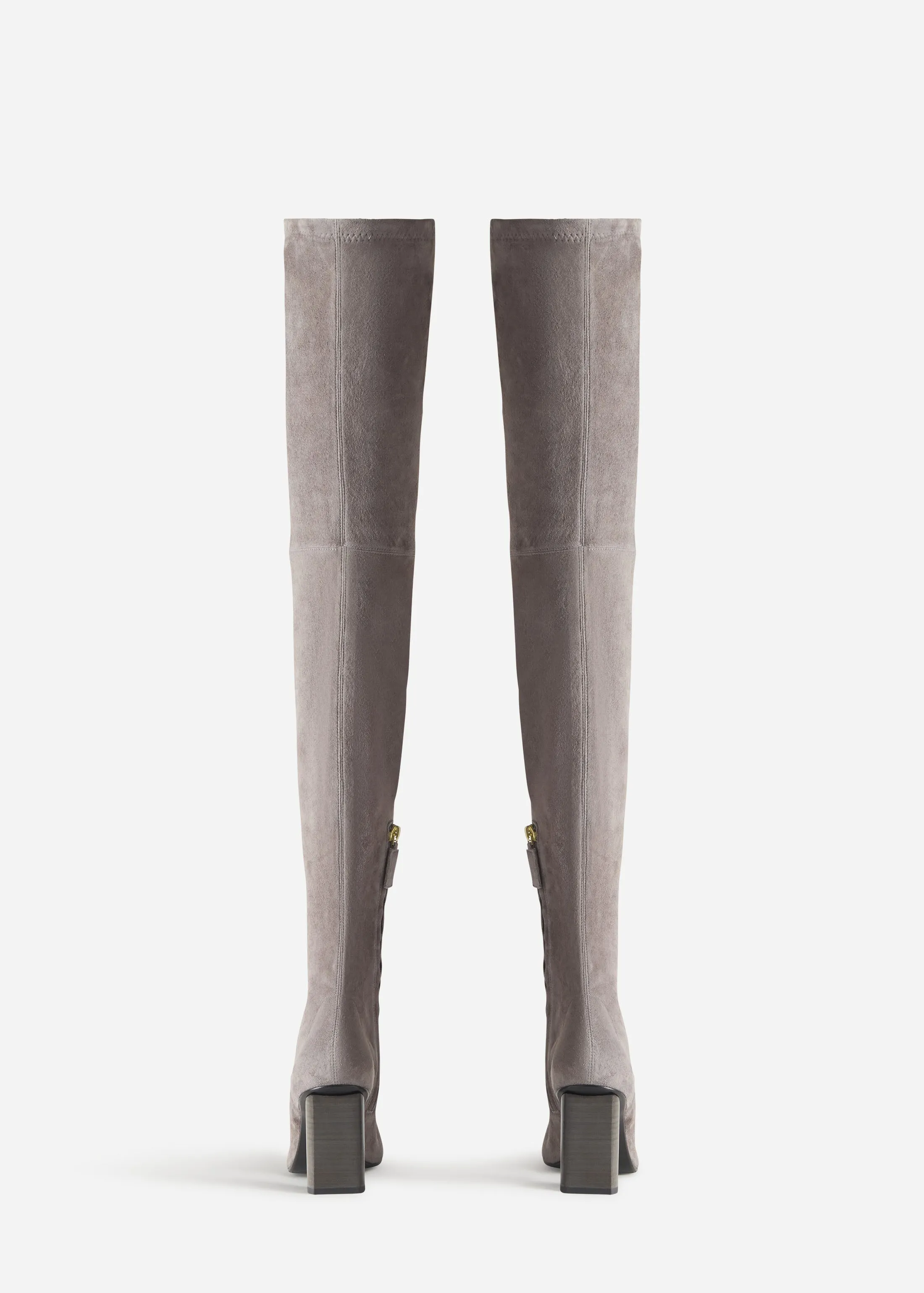 Over-the-Knee Heeled Boot in Suede - Grey sold by CO product image thumbnail 3