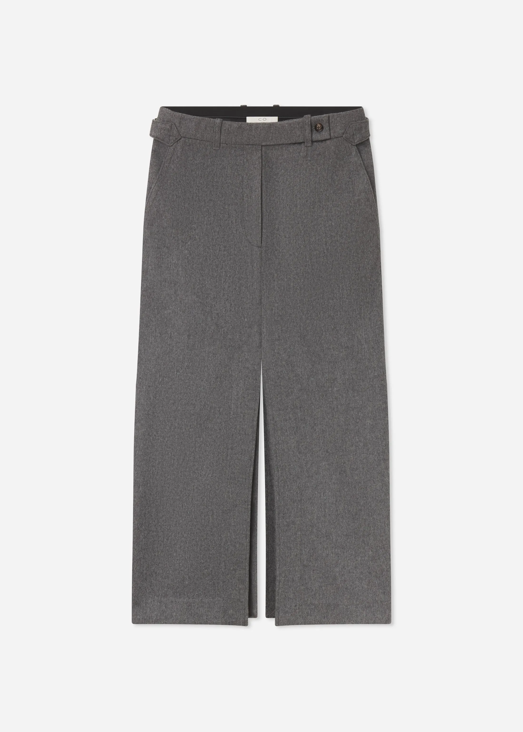 Tailored Pencil Skirt in Wool Cashmere - Grey Melange sold by CO product image thumbnail 3