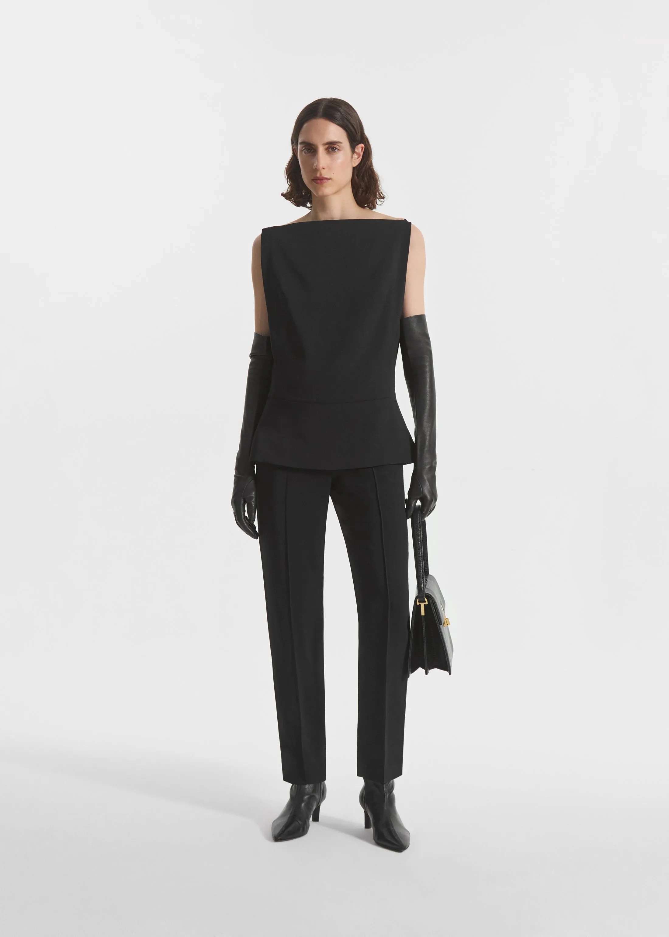 Bateau Structured Top in Crepe - Black sold by CO