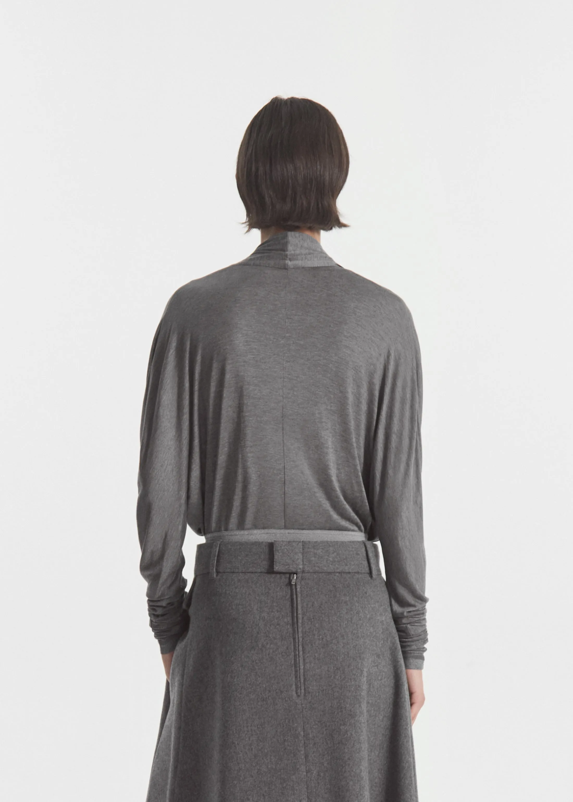 Gathered Bodysuit in Jersey - Grey sold by CO product image thumbnail 4