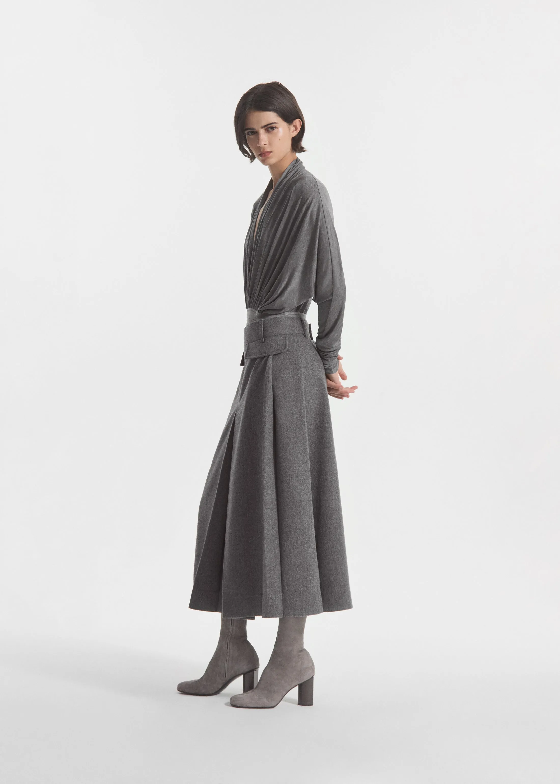 Gathered Bodysuit in Jersey - Grey sold by CO product image thumbnail 2