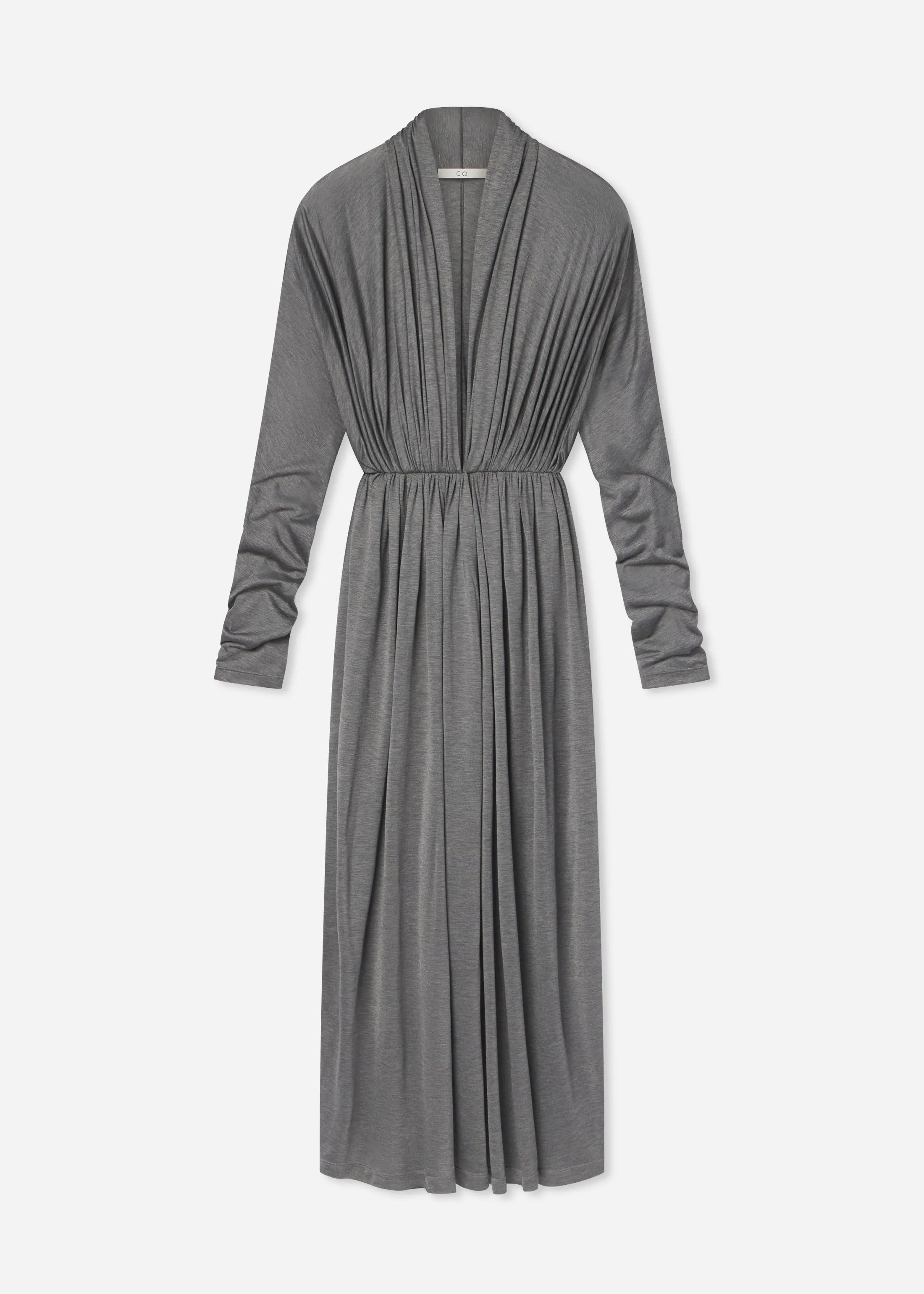 Gathered Dress in Silk Jersey - Grey sold by CO product image thumbnail 5