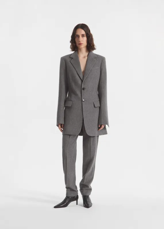 Relaxed Blazer in Wool Cashmere - Grey Melange made by CO