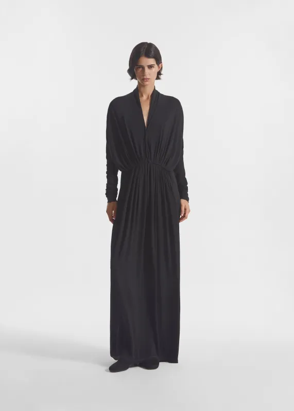Gathered Dress in Jersey - Black made by CO