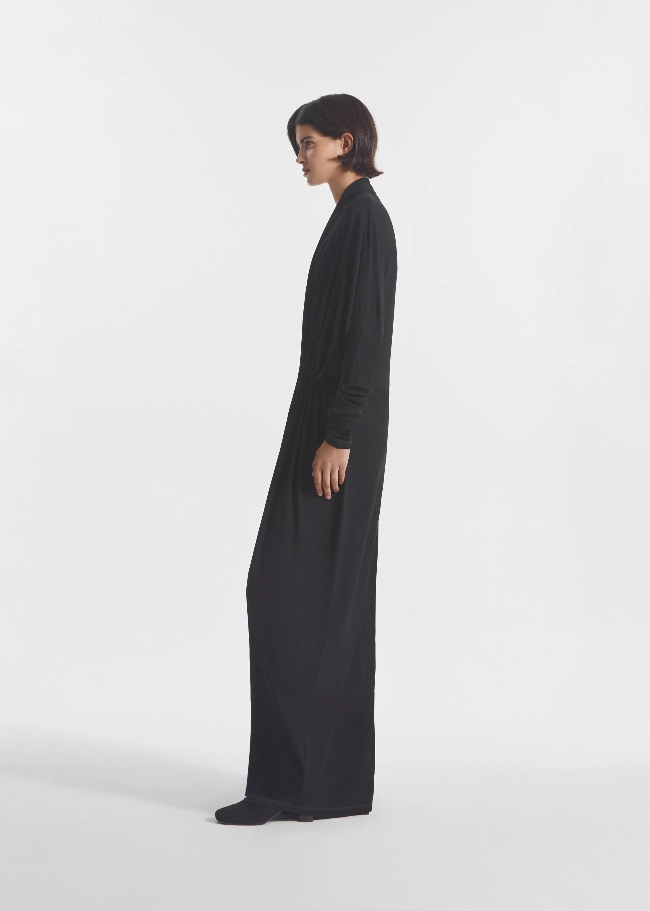Gathered Dress in Jersey - Black sold by CO product image thumbnail 2