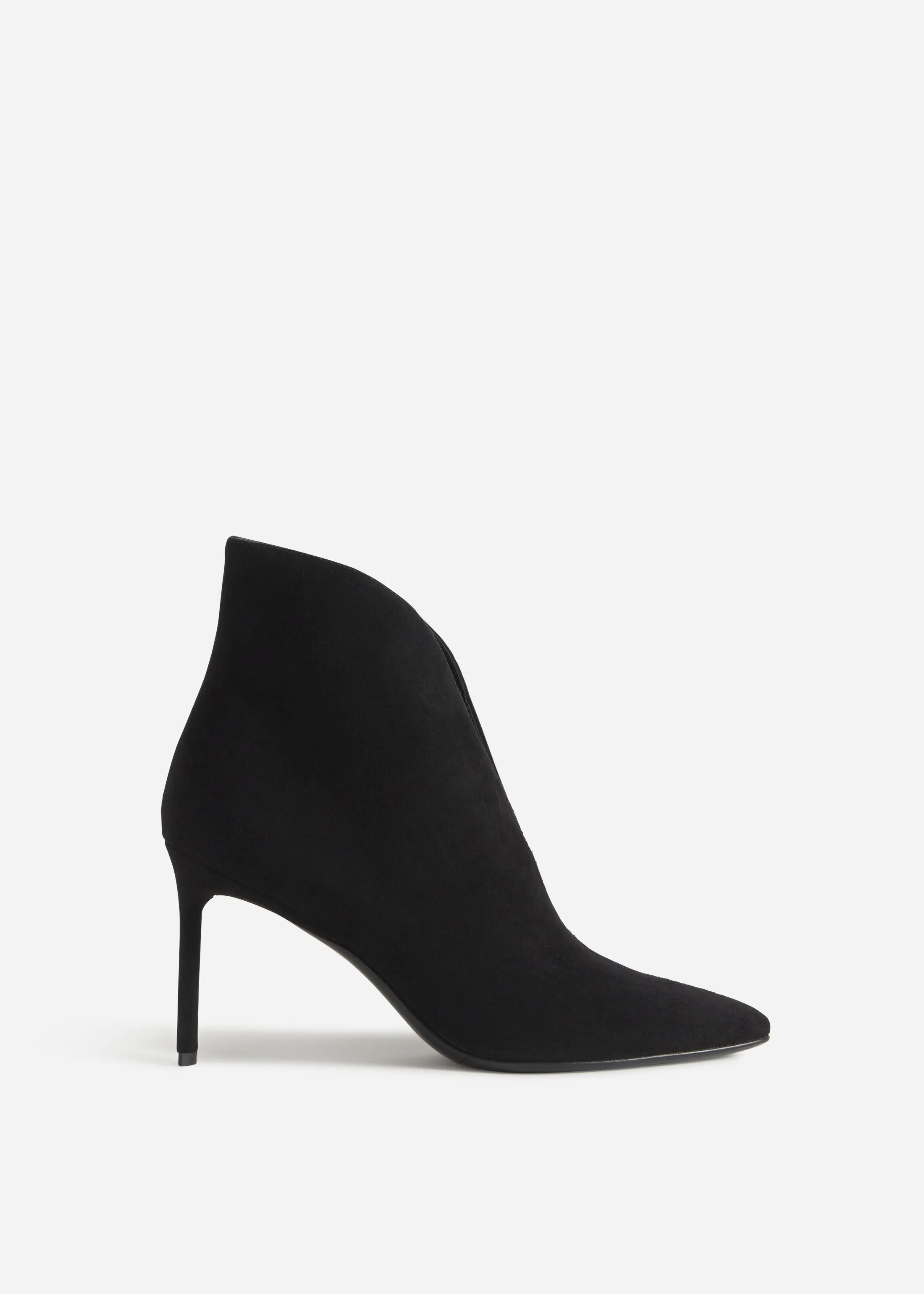 V-Cut Heeled Bootie in Suede - Black sold by CO product image thumbnail 2