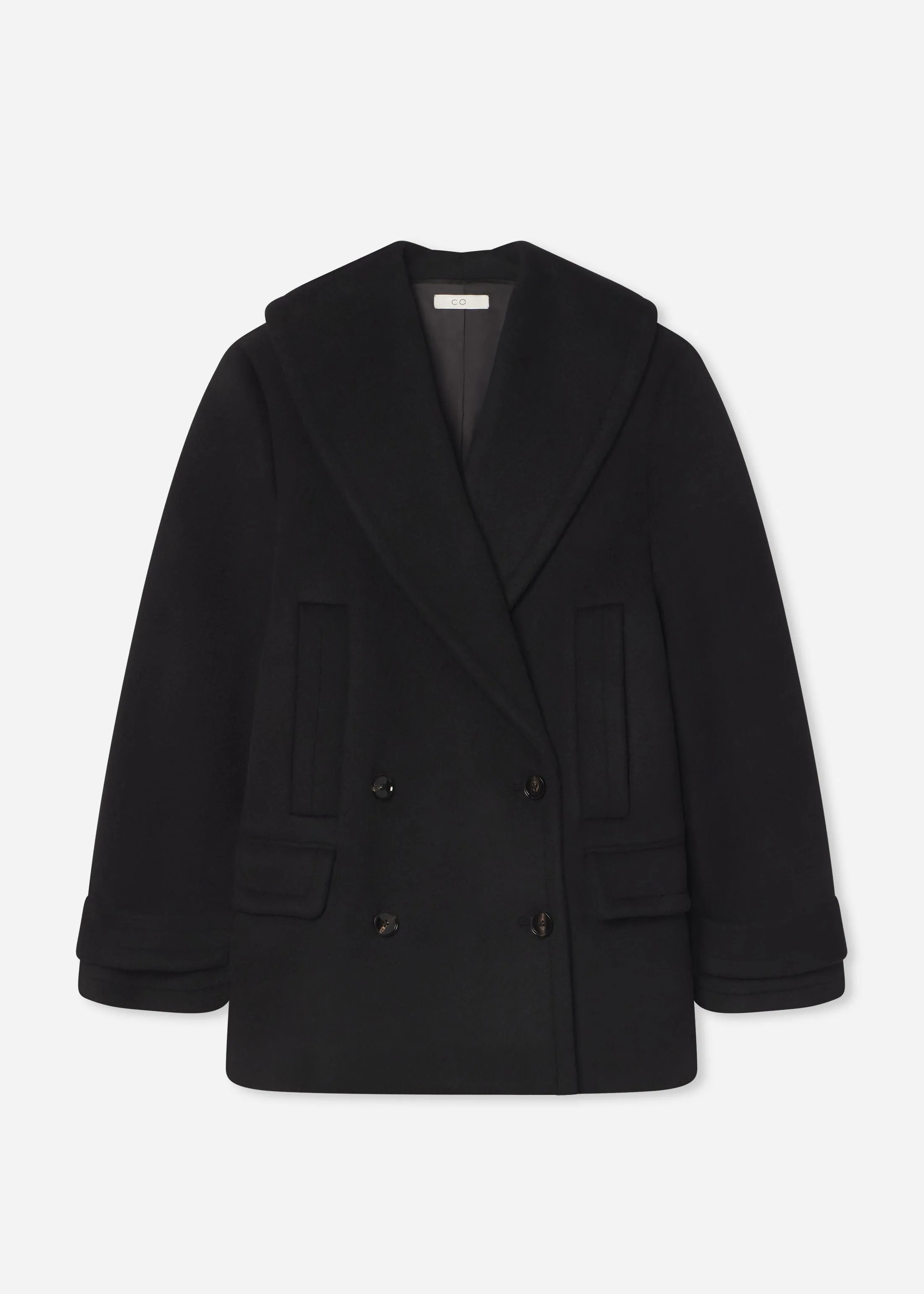 Shawl Collar Jacket in Melton Wool - Black sold by CO product image thumbnail 5