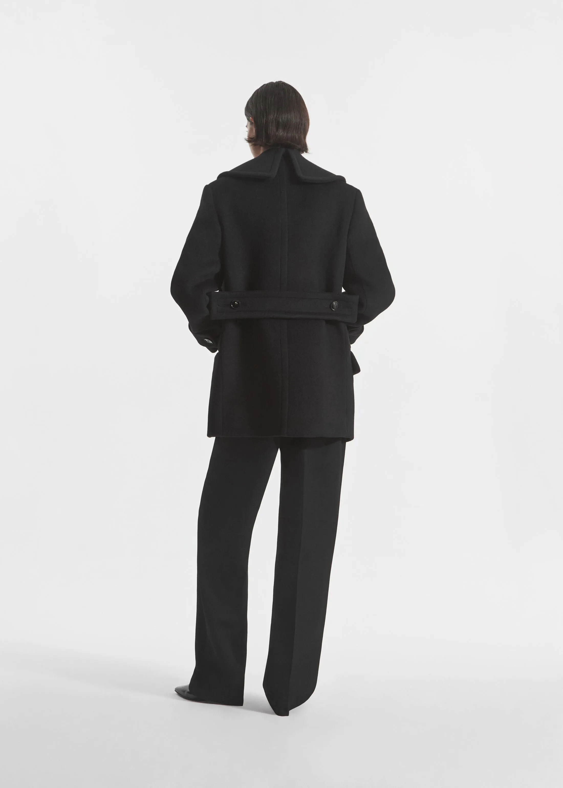 Shawl Collar Jacket in Melton Wool - Black sold by CO product image thumbnail 2