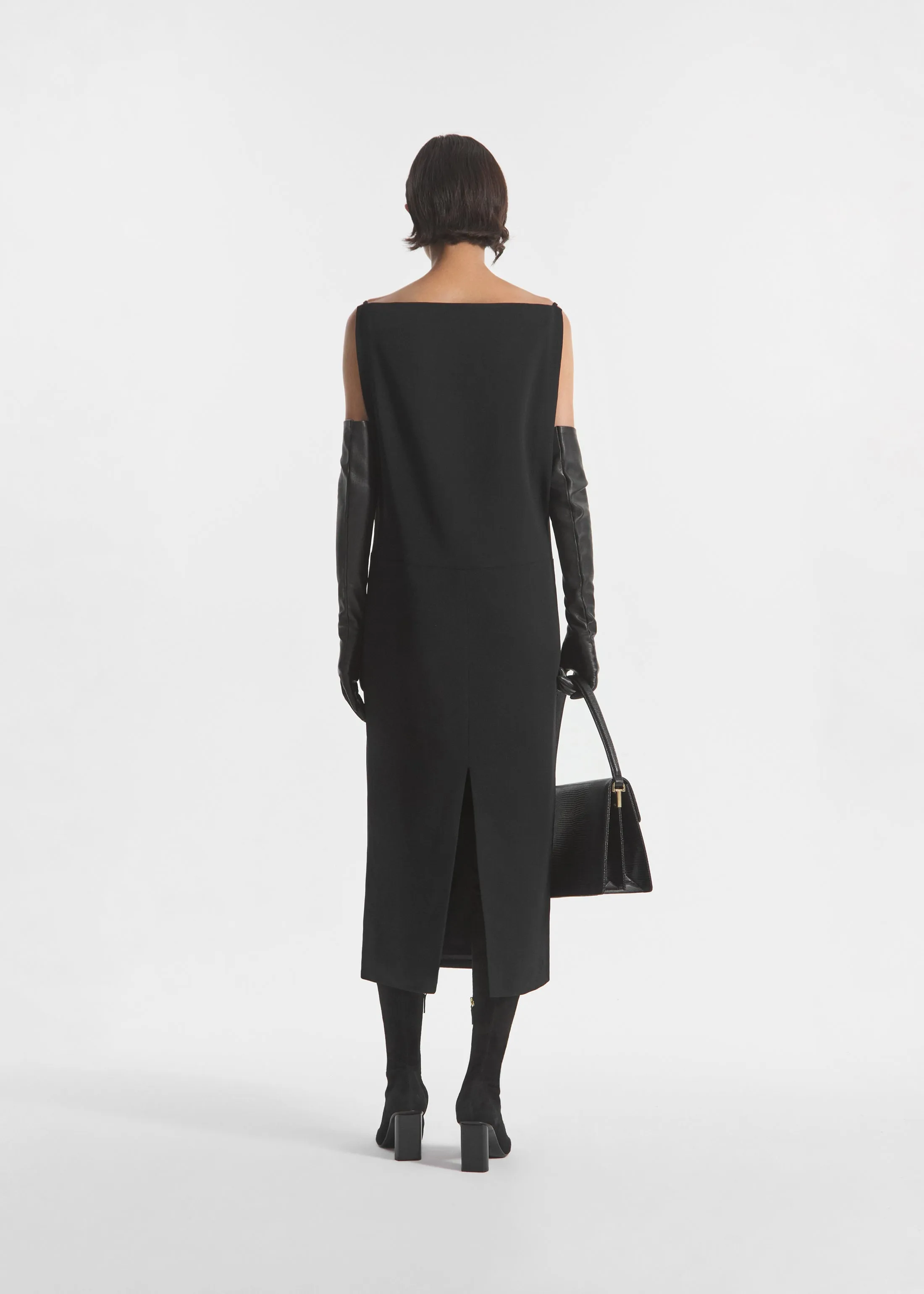 Bateau Shift Dress in Crepe - Black sold by CO product image thumbnail 4