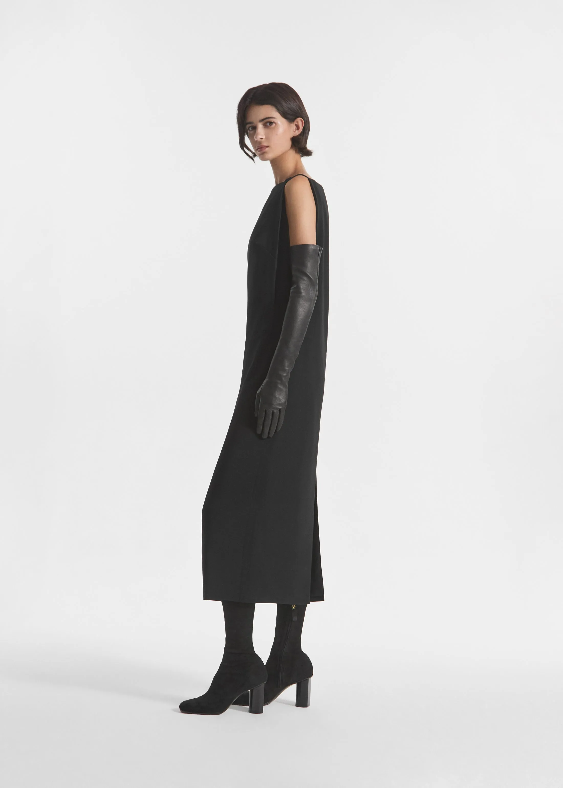 Bateau Shift Dress in Crepe - Black sold by CO product image thumbnail 3