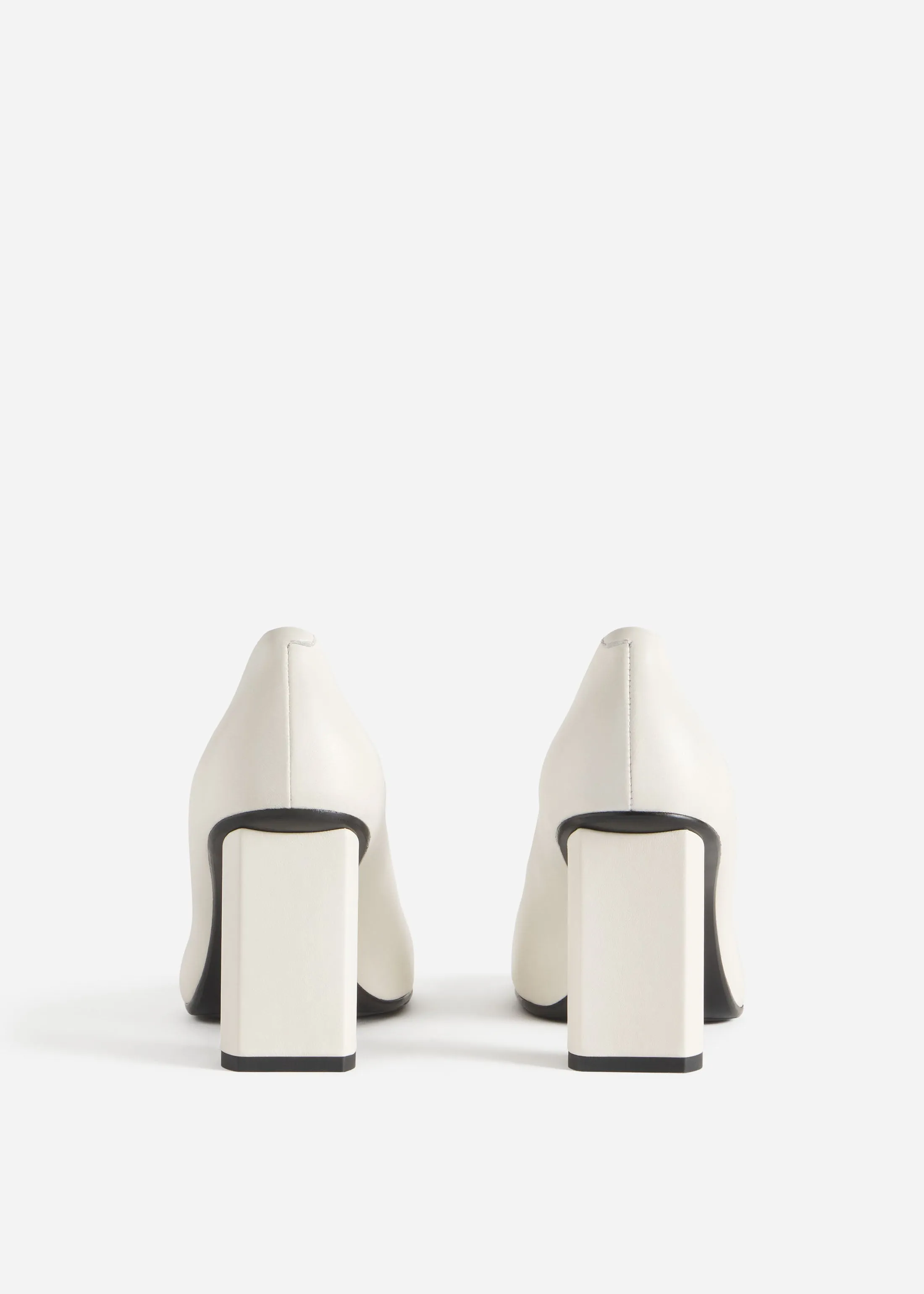 Block Heel in Stretch Leather - Ivory sold by CO product image thumbnail 3